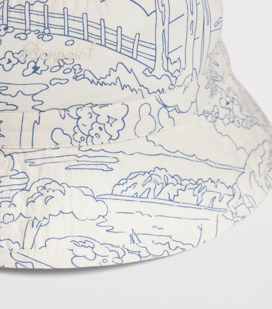 Bonpoint Cotton Printed Bucket Hat Imp Encre Image 2