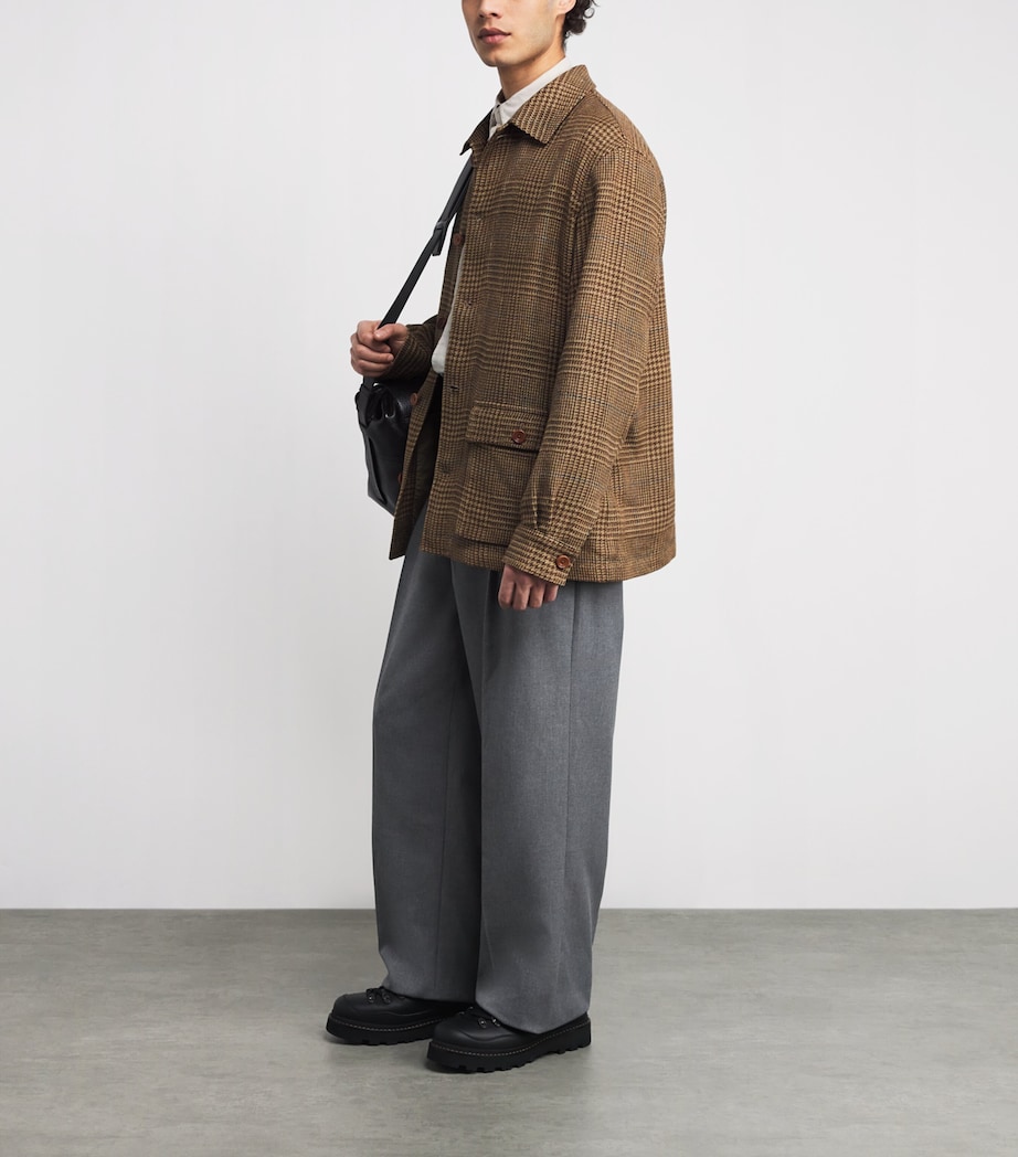 Wool Twill Check Shacket CAMEL/BROWN BLUE DCO Image 2