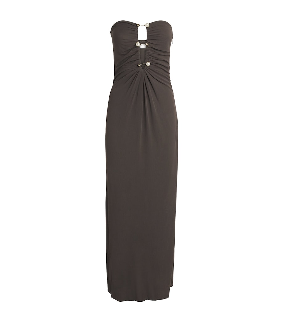 Moré Noir Womens Jersey Alina Maxi Dress Bitter Chocolate Image 1