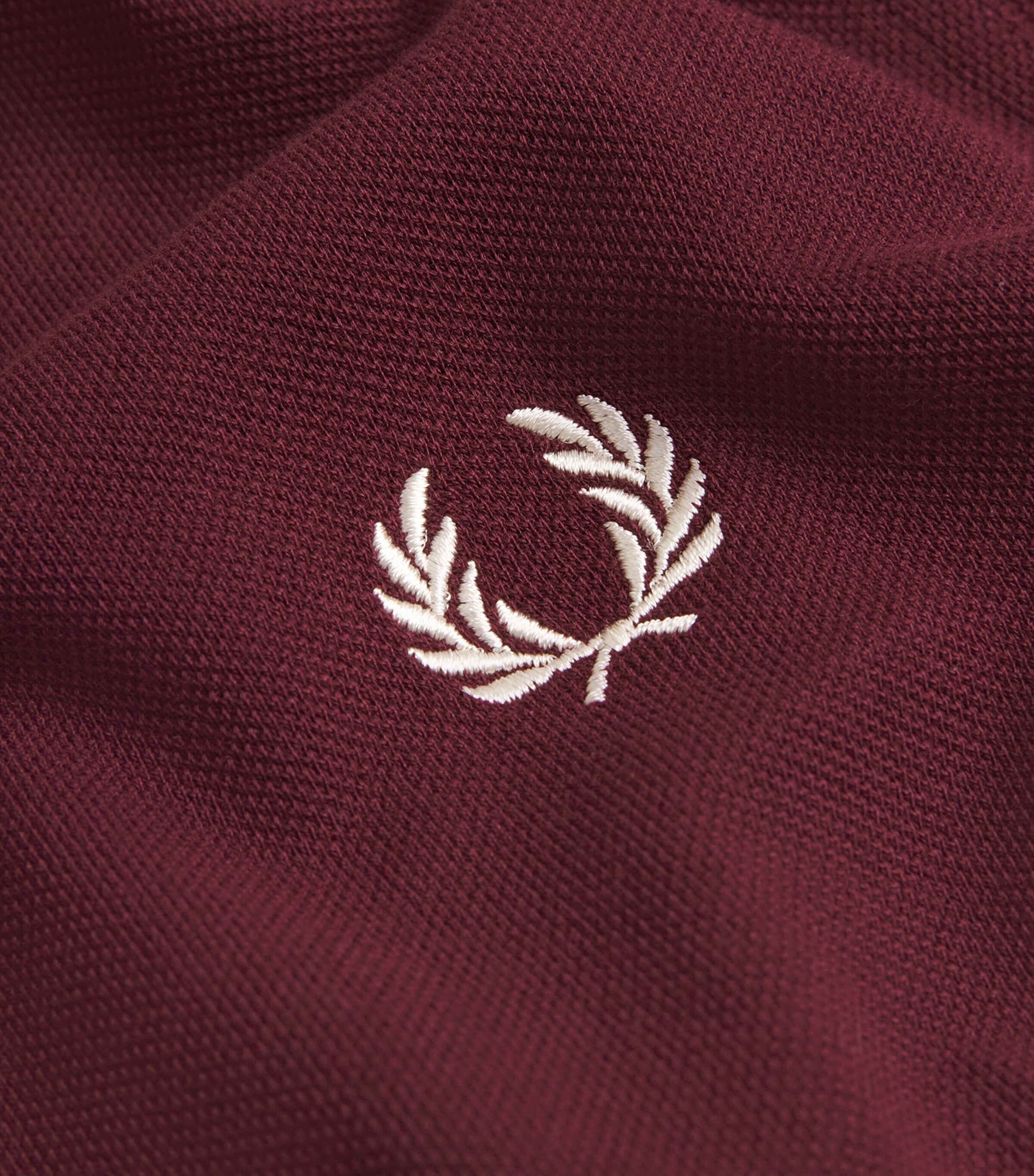 Fred Perry Mens Twin Tipped Polo Shirt Oxblood / Ecru Image 6
