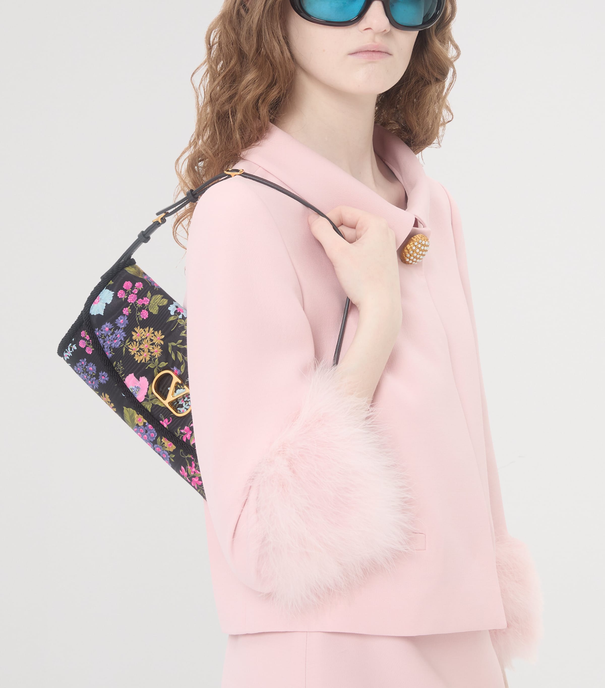 Small Moiré Papier Floral Shoulder Bag N96 Image 7