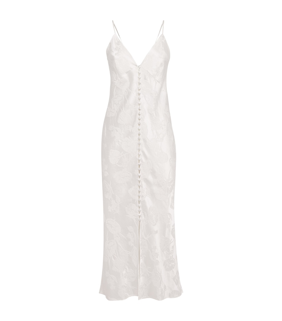 Olivia von Halle Womens Silk Jacquard Slip Midi Dress Liliana Image 1