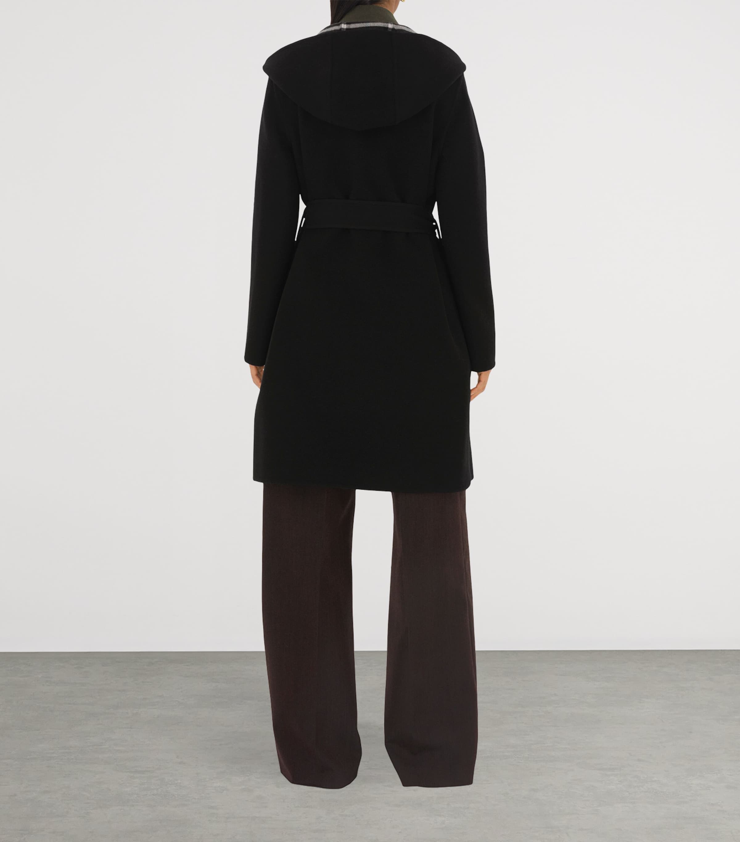 Wool Reversible Car Coat BLACK Image 4