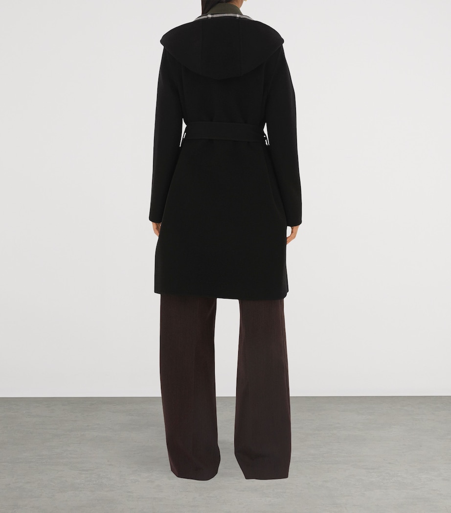 Wool Reversible Car Coat BLACK Image 4