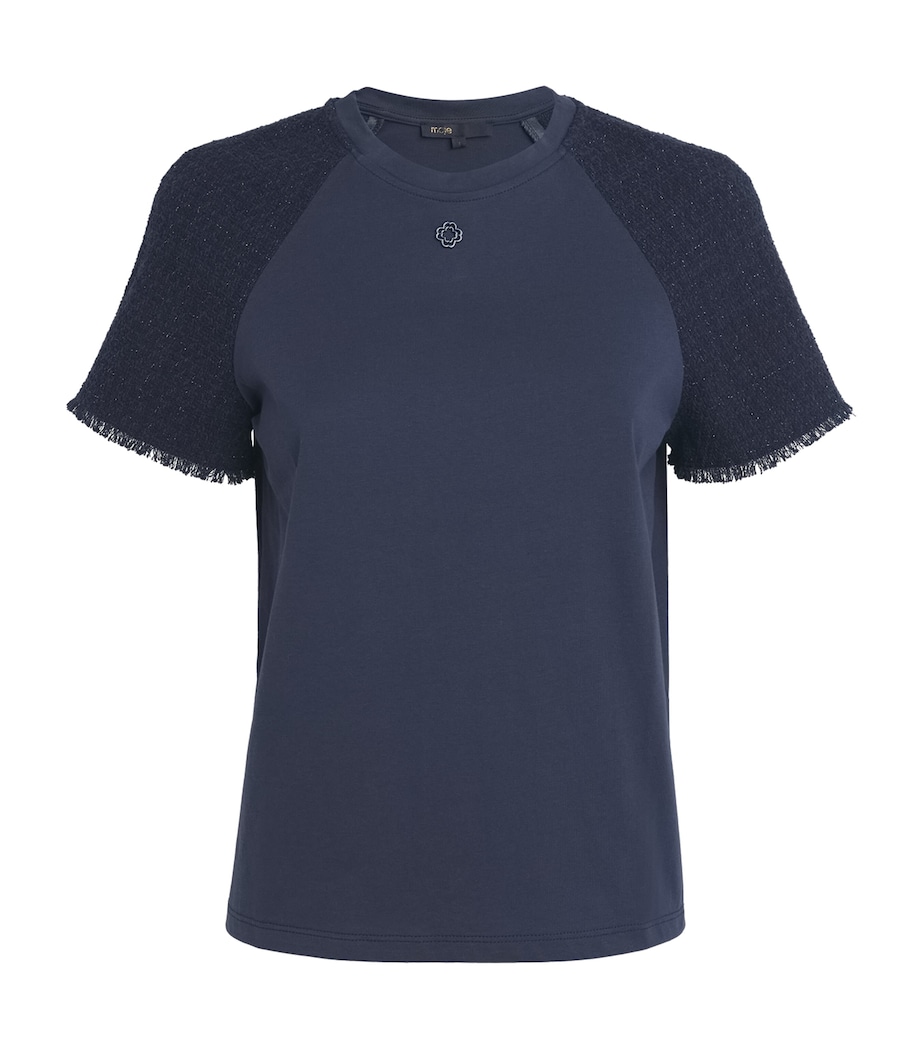 Tweed Sleeve T-Shirt - Image 1