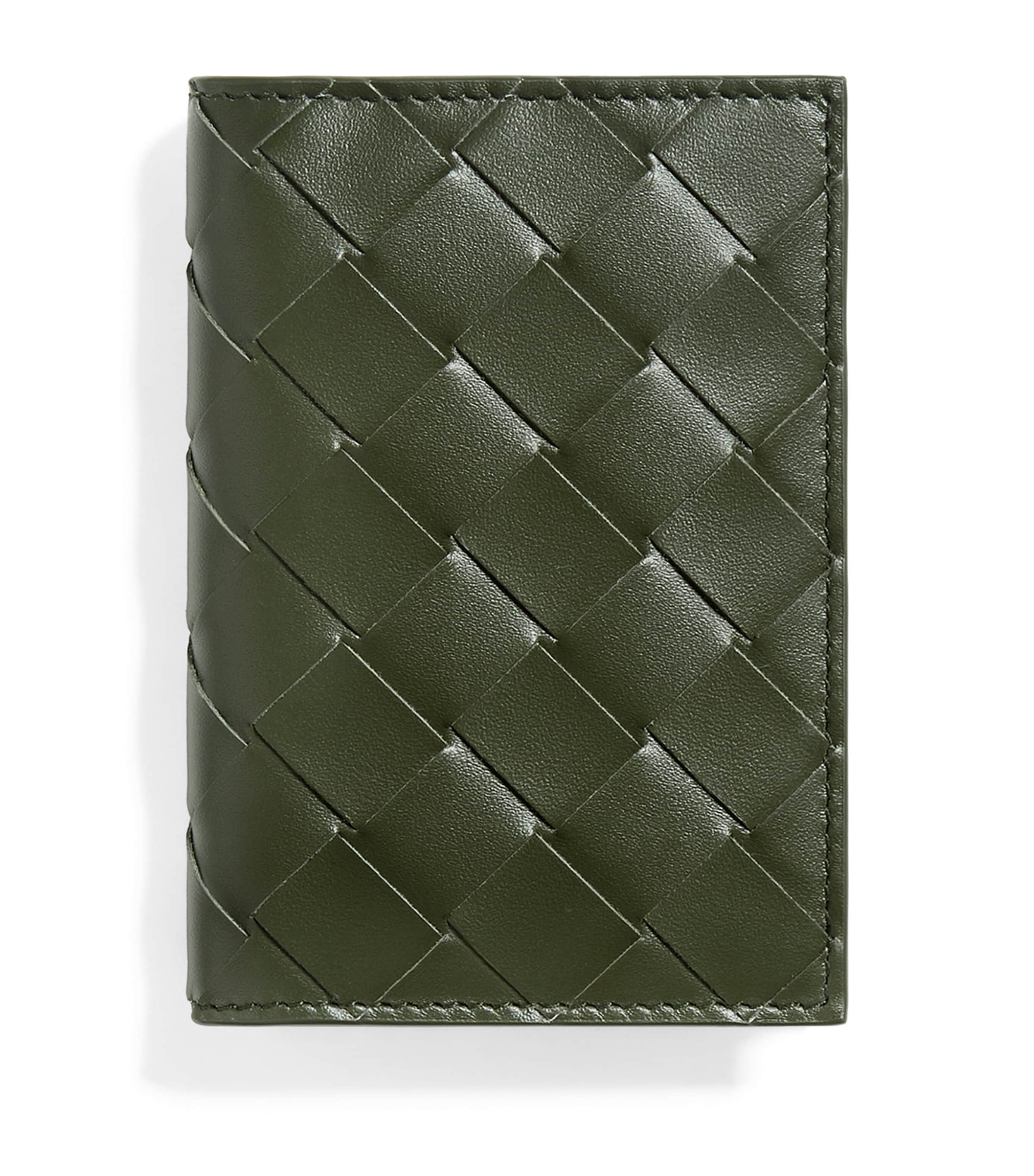 Bottega Veneta Leather Intrecciato Flap Card Case Image 1