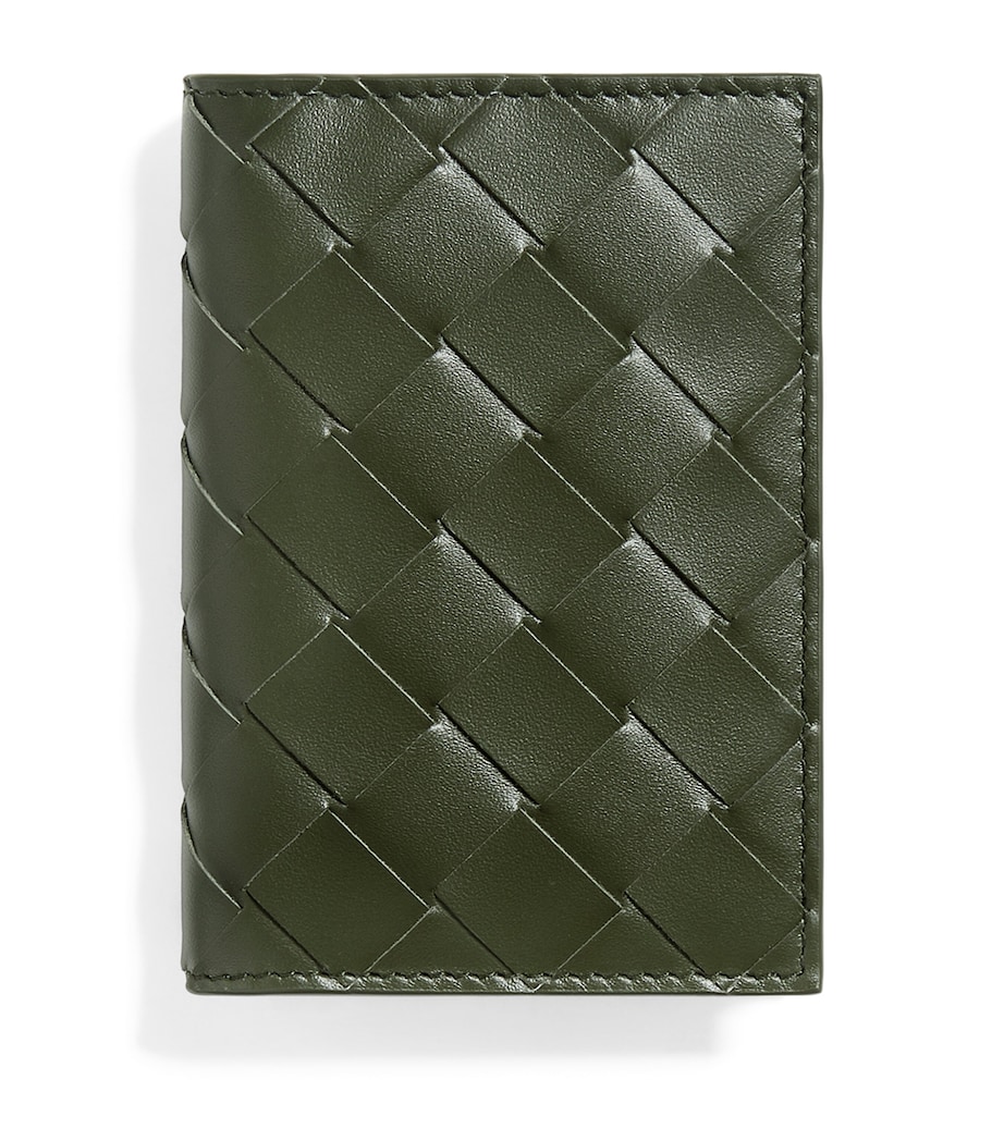 Bottega Veneta Leather Intrecciato Flap Card Case Image 1