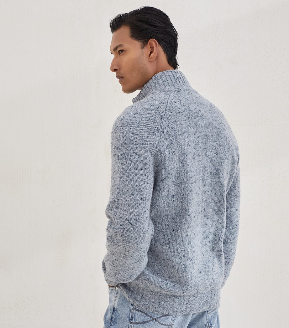 Flecked Cashmere Zip-Up Sweater C4362 Image 3