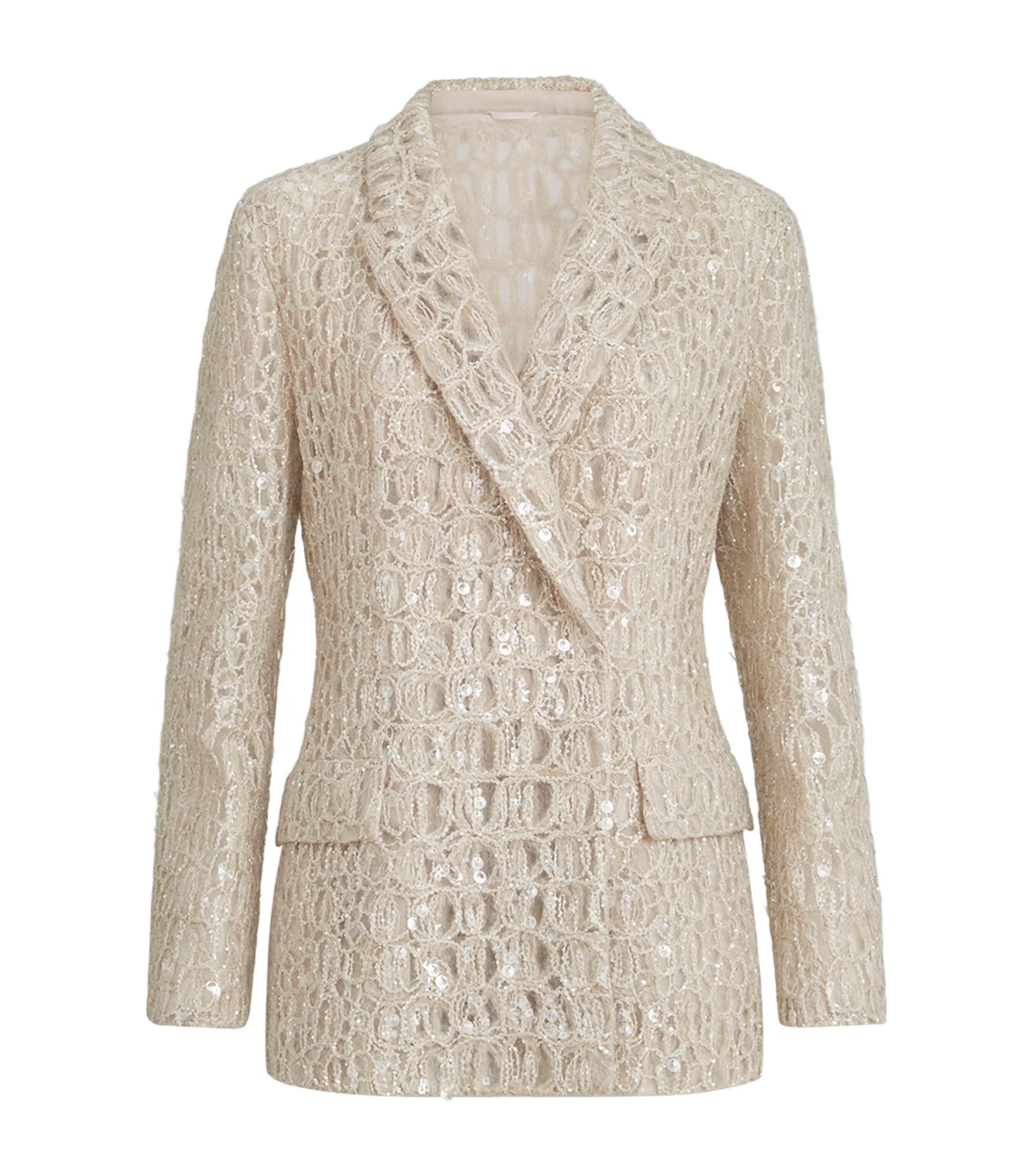 Brunello Cucinelli Mohair-silk-linen-blend Blazer In Sand