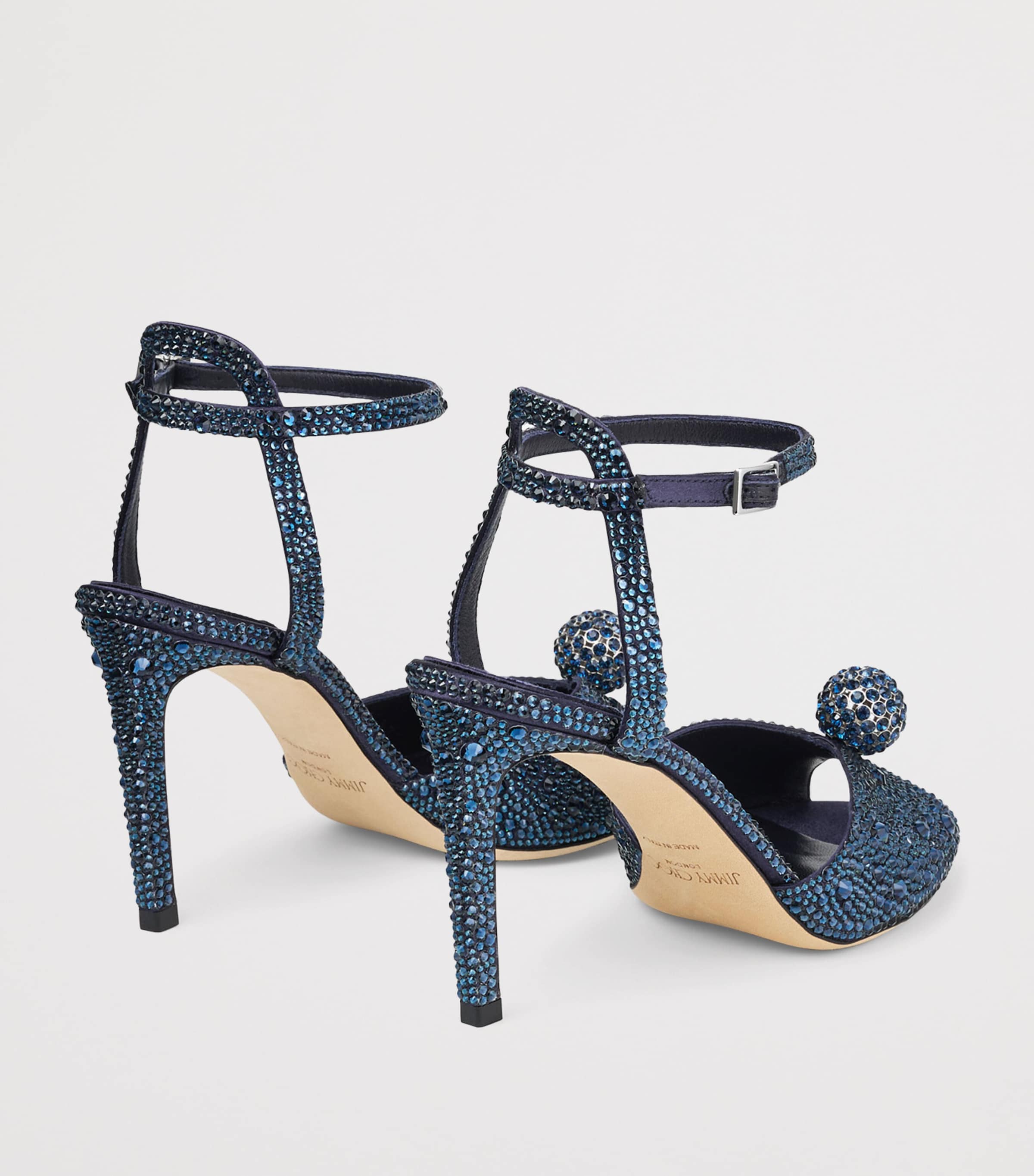 Jimmy Choo Sacora 85 Embellished Heeled Sandals Marine/marine Image 3
