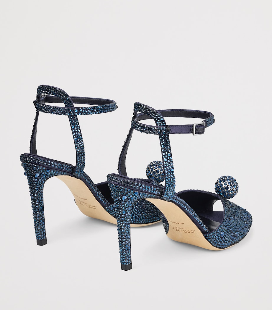 Jimmy Choo Sacora 85 Embellished Heeled Sandals Marine/marine Image 3