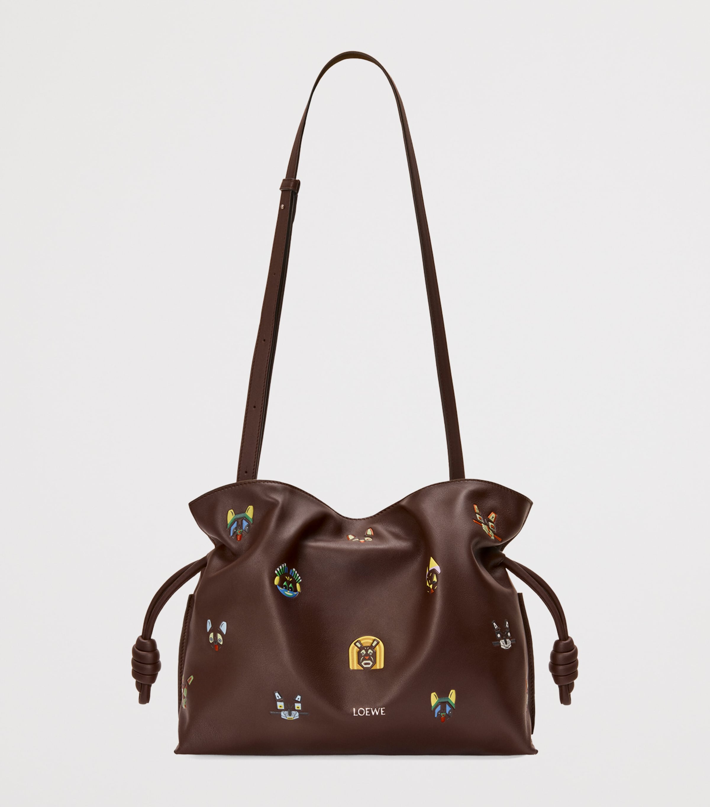 LOEWE Brown x Louis Wain Medium Leather Flamenco Shoulder Bag