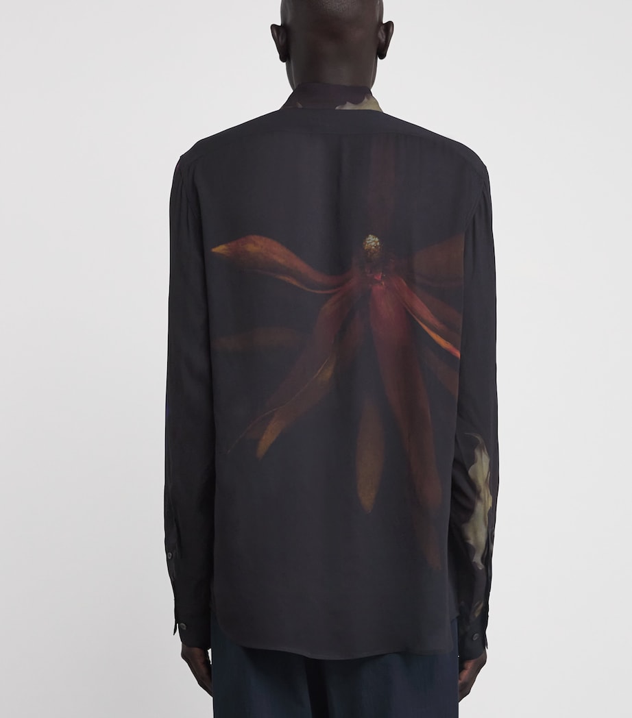 Viscose Floral Print Shirt BLACK Image 4