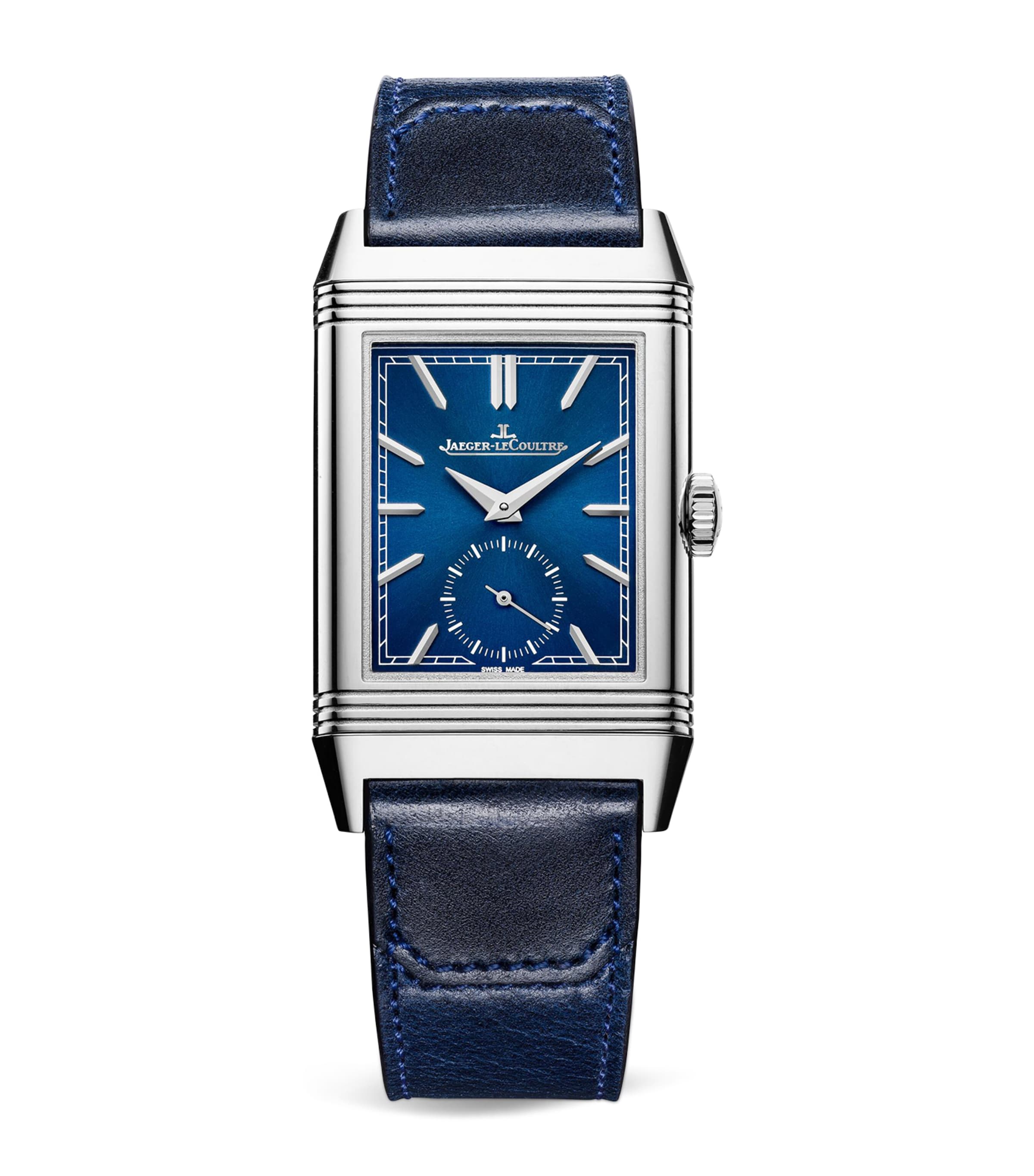 Jaeger-lecoultre Stainless Steel Reverso Tribute Small Seconds Watch In Blue