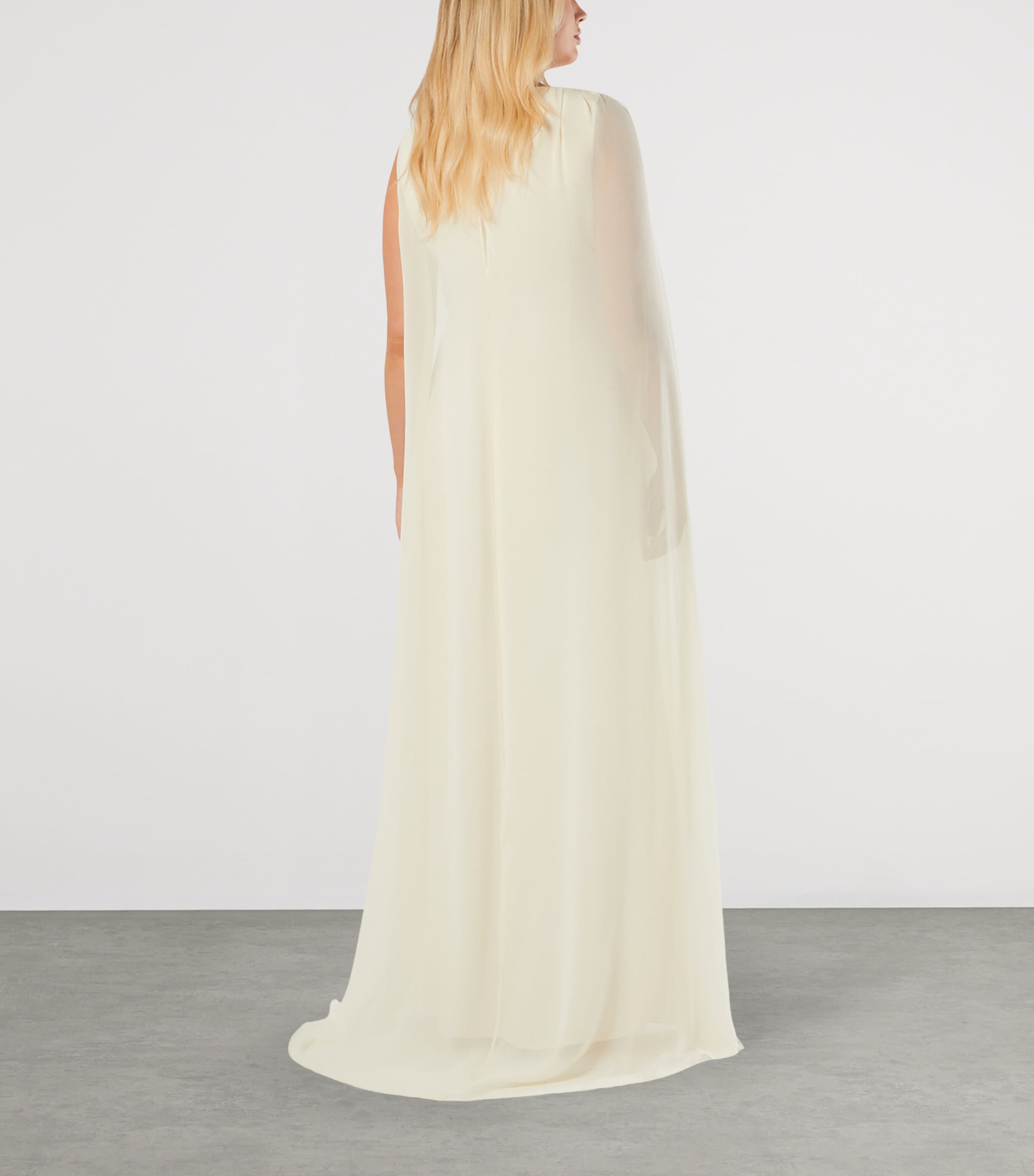 Marina Rinaldi Womens Silk Embroidered Maxi Dress Champagne Image 4