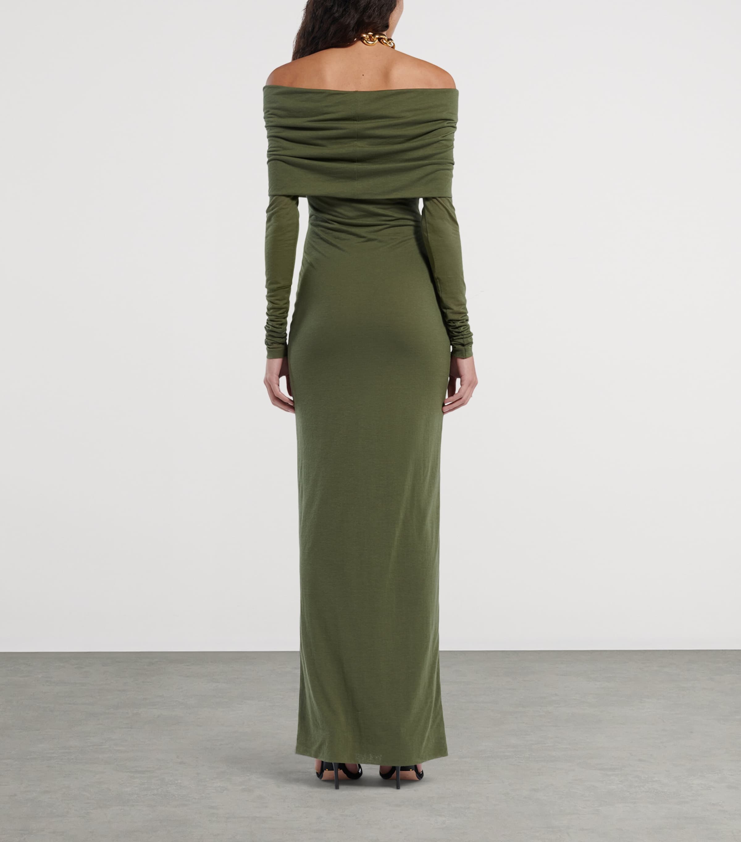Balenciaga Womens Long-Sleeve Maxi Dress Image 3