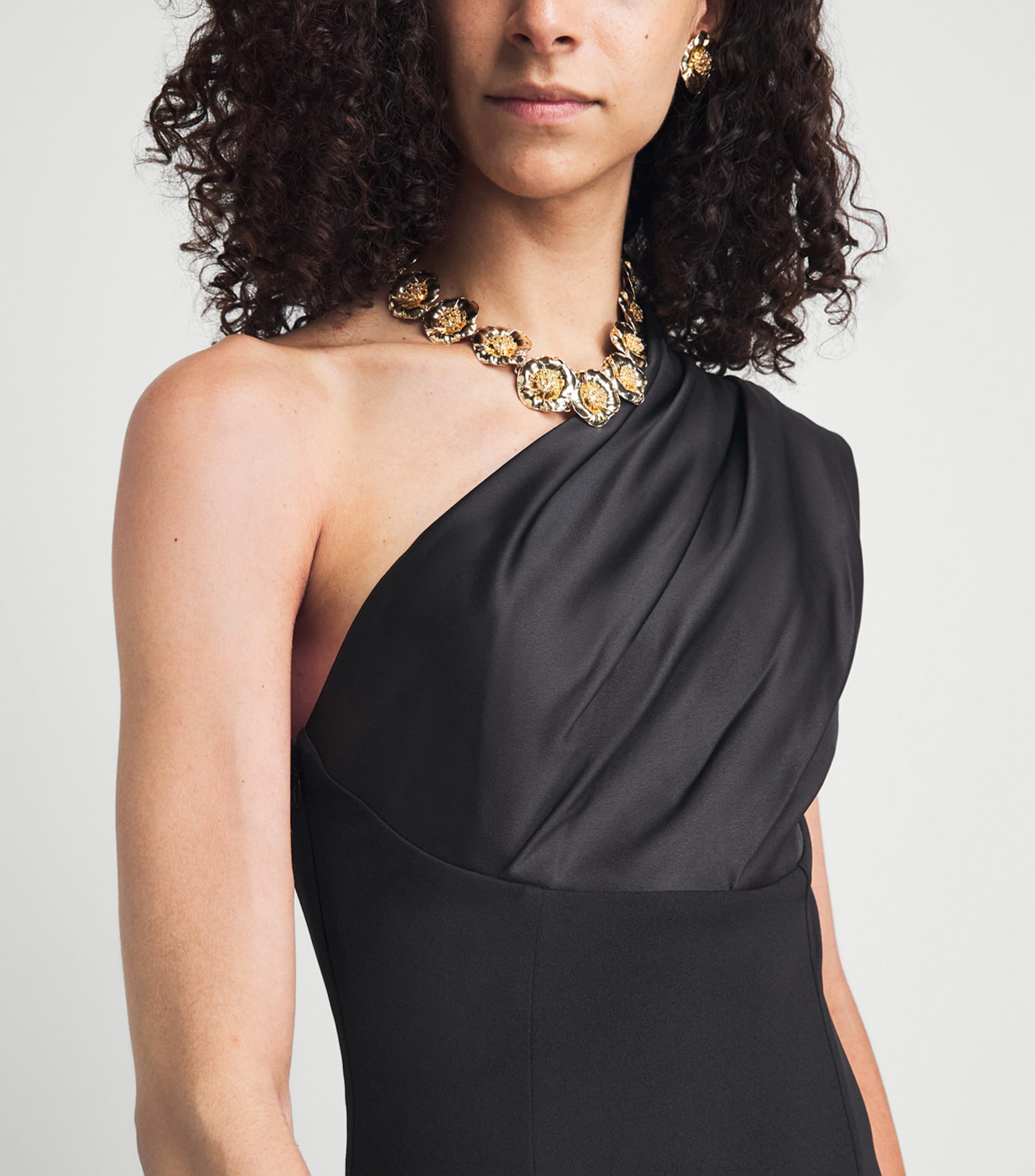 Solace London Womens One-Shoulder Gracie Maxi Dress Black Image 3