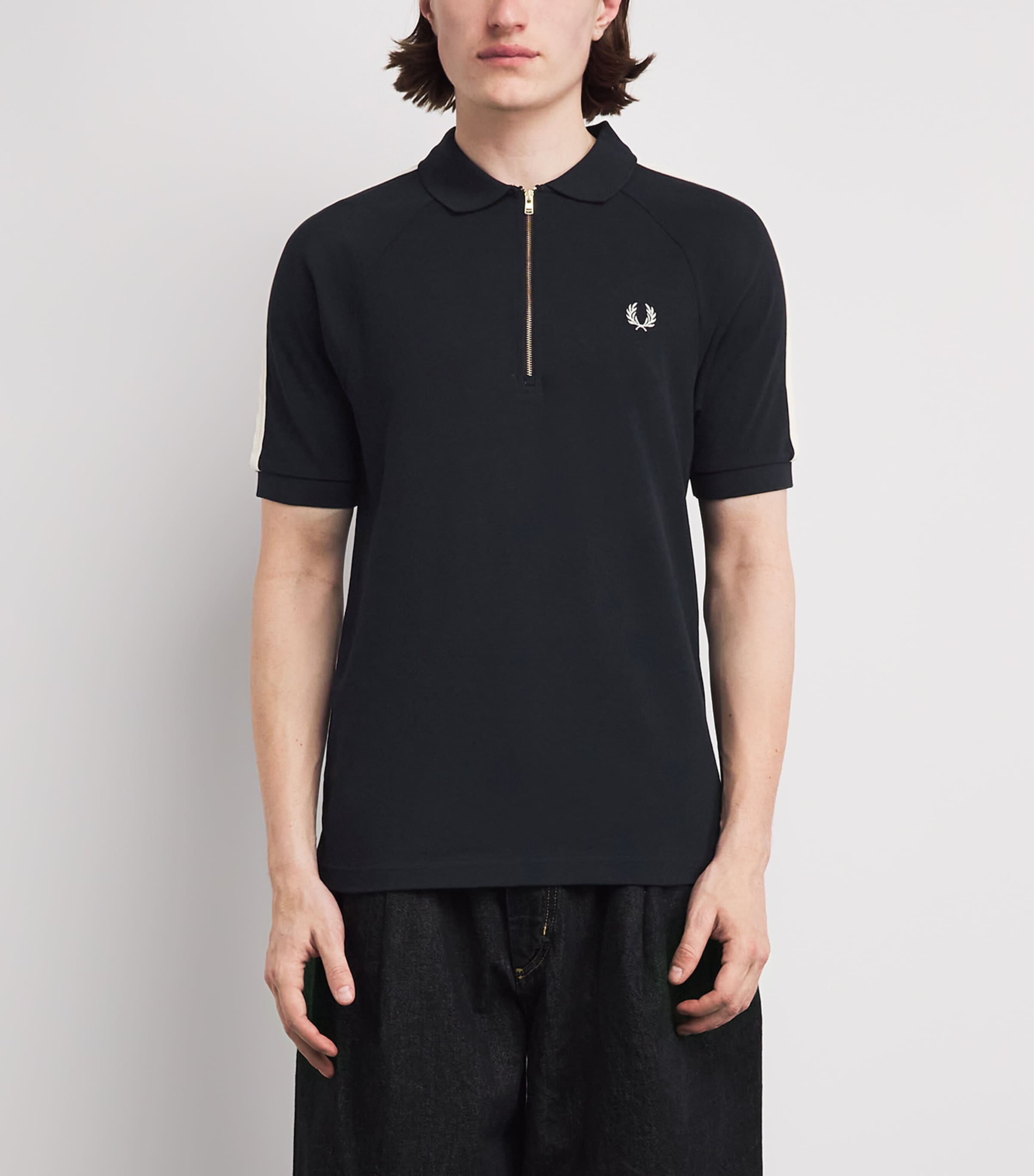 Fred Perry Mens Cable Tape Polo Shirt Navy Image 4