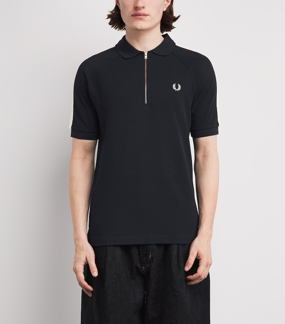 Fred Perry Mens Cable Tape Polo Shirt Navy Image 4