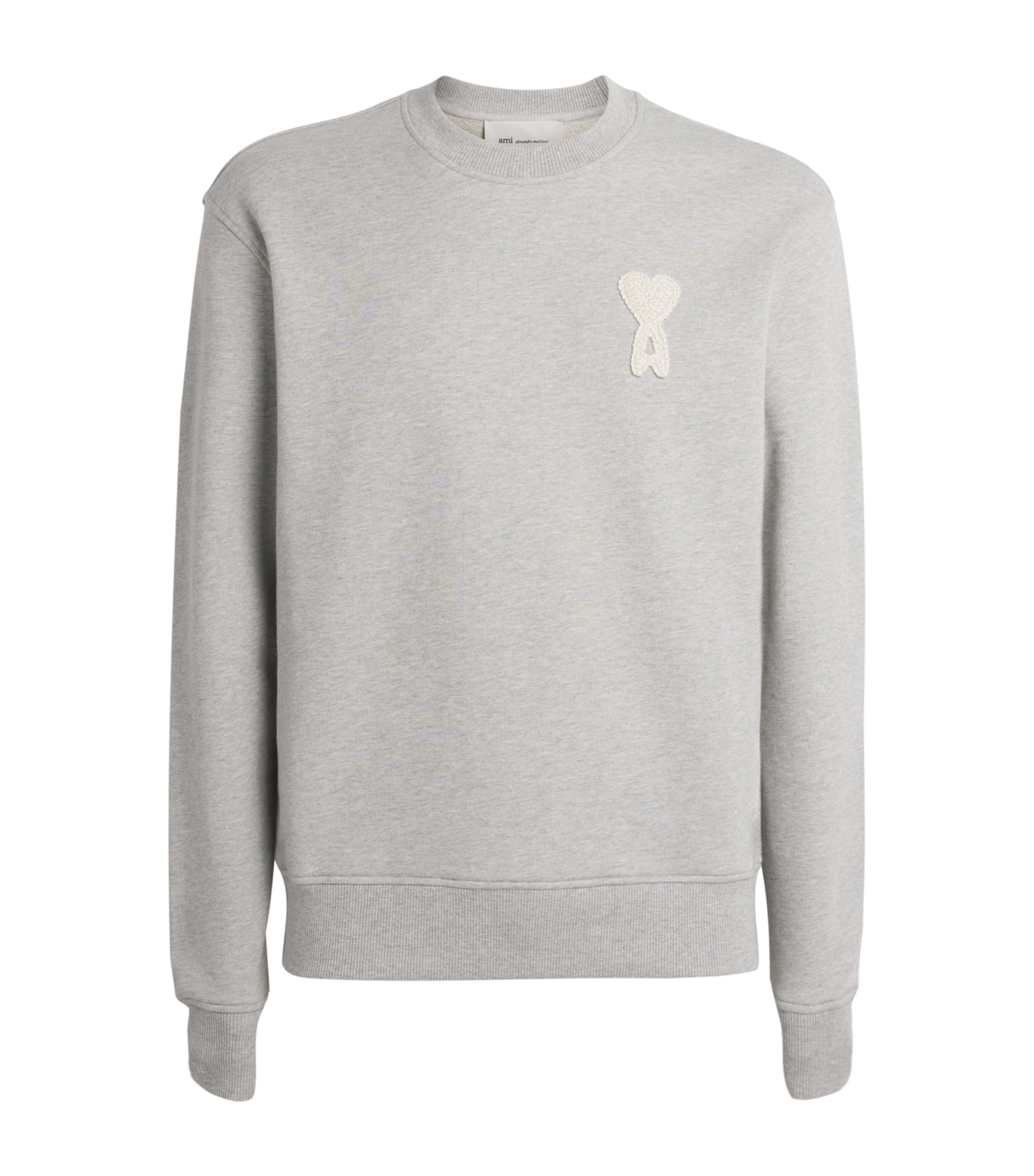 AMI Paris Blue Cotton Crochet Logo Sweatshirt | Harrods US