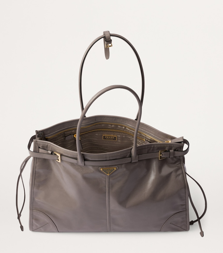 Large Leather Belted Tote Bag F03SF Image 3