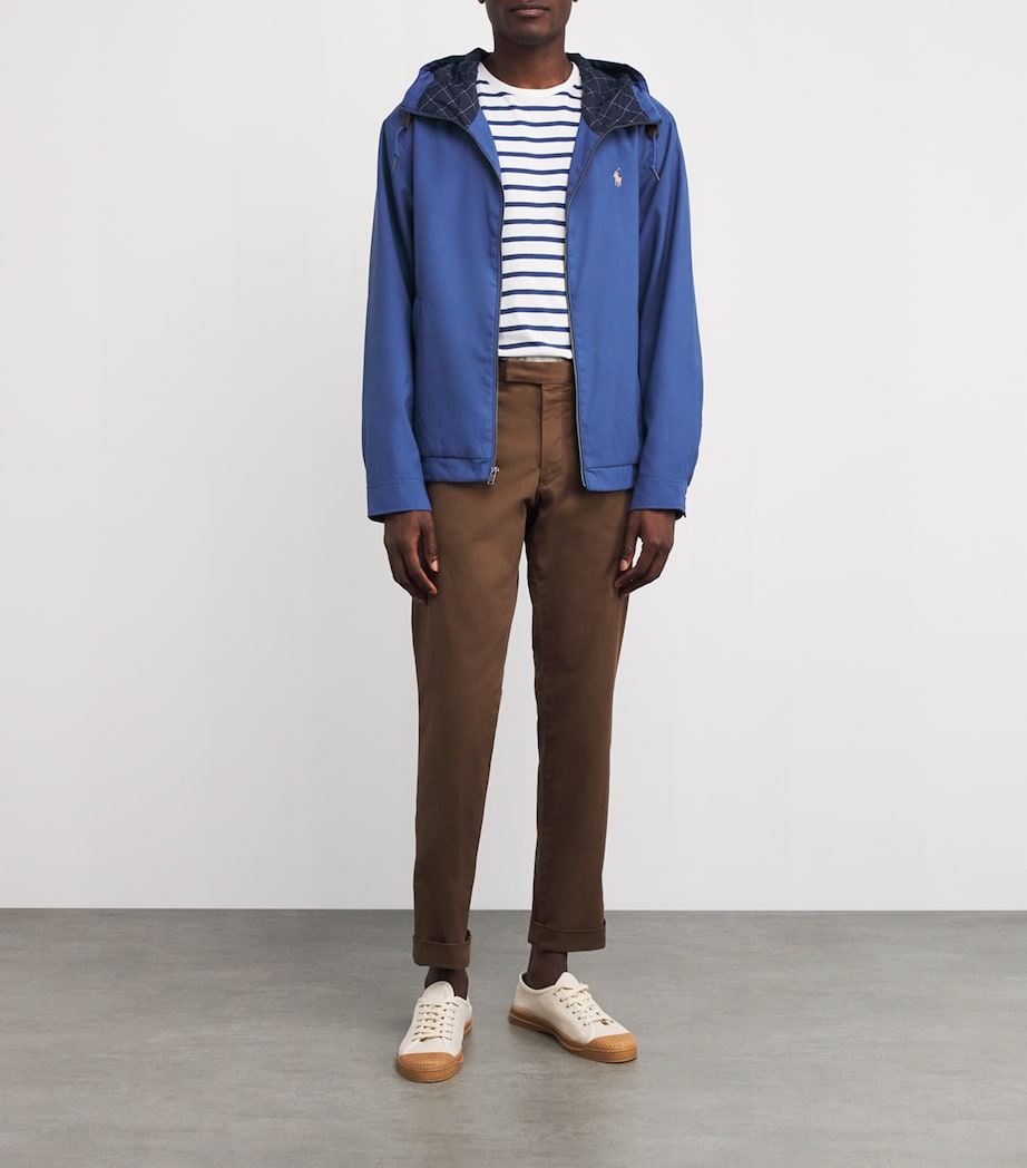 Water-Repellent Hooded Harrington Jacket NAVY Image 2