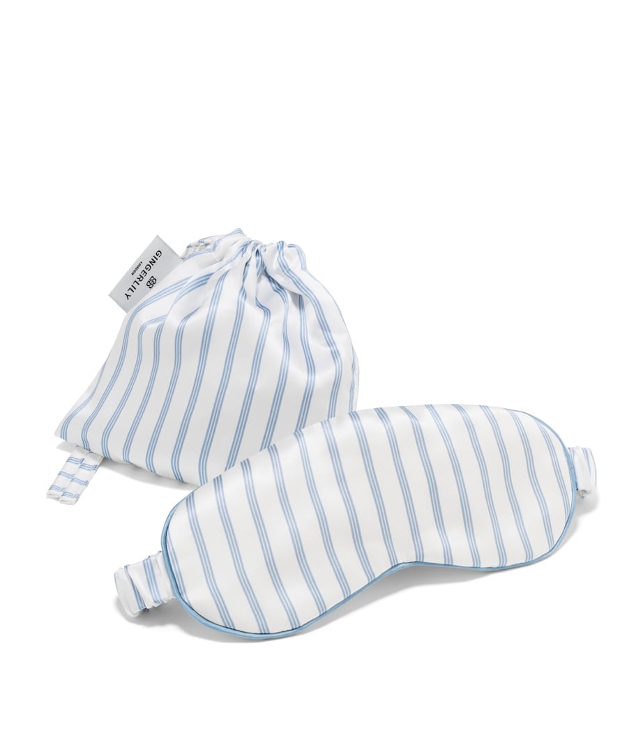 x Memo Press Silk Eye Mask BLUE/IVORY Image 2