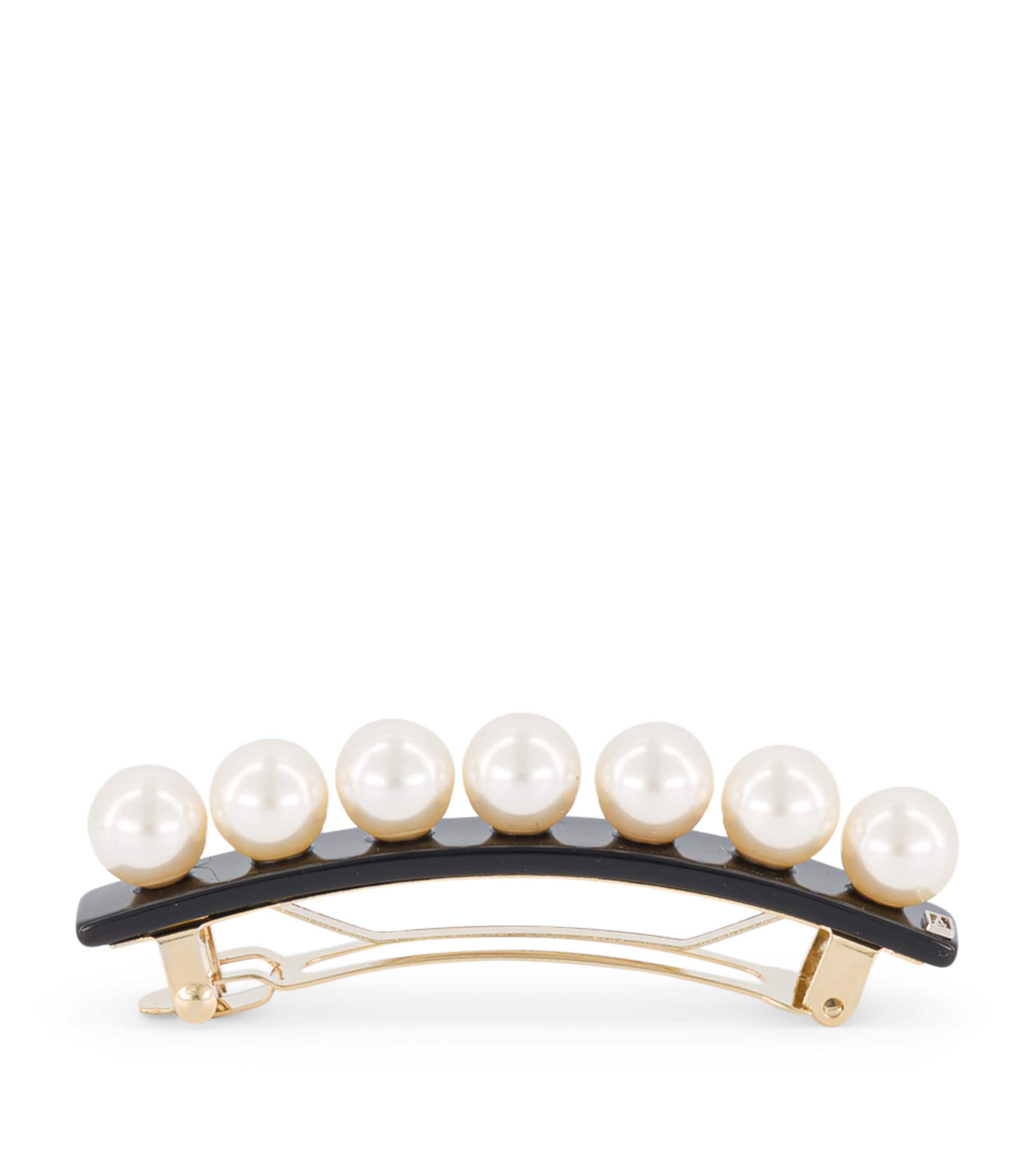 Alexandre De Paris Oversize Pearl-detail Slide Hair Clip In Black