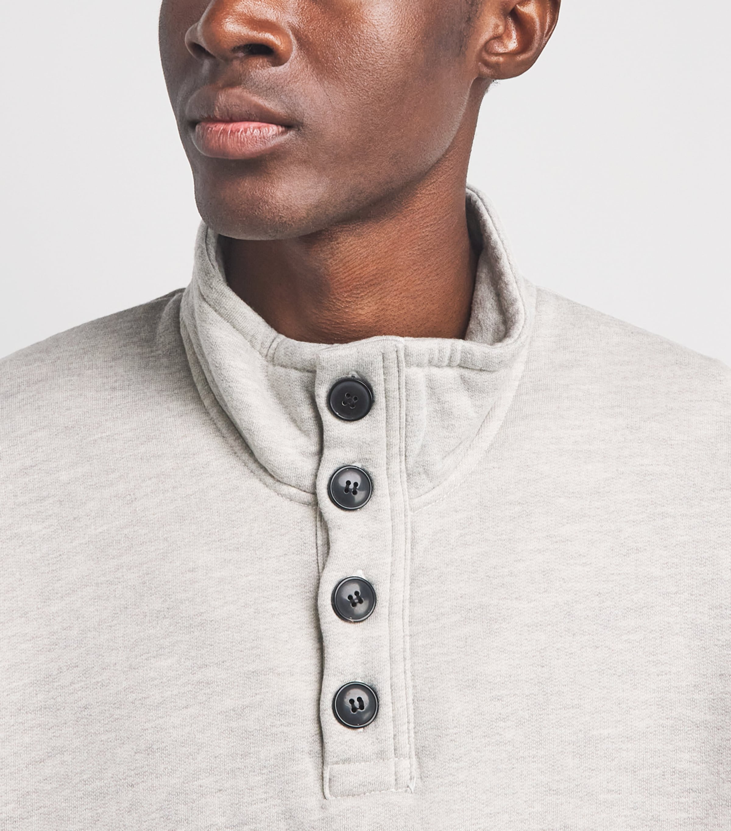 Citizens of Humanity Mens Half-Button Sweatshirt Heather Grey Image 3