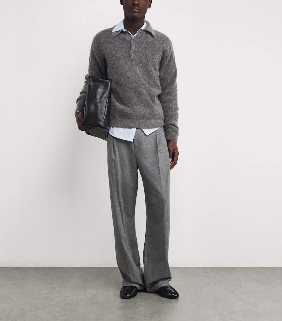 Wool Falcon Wide-Leg Trousers CHARCOAL MELANGE Image 2