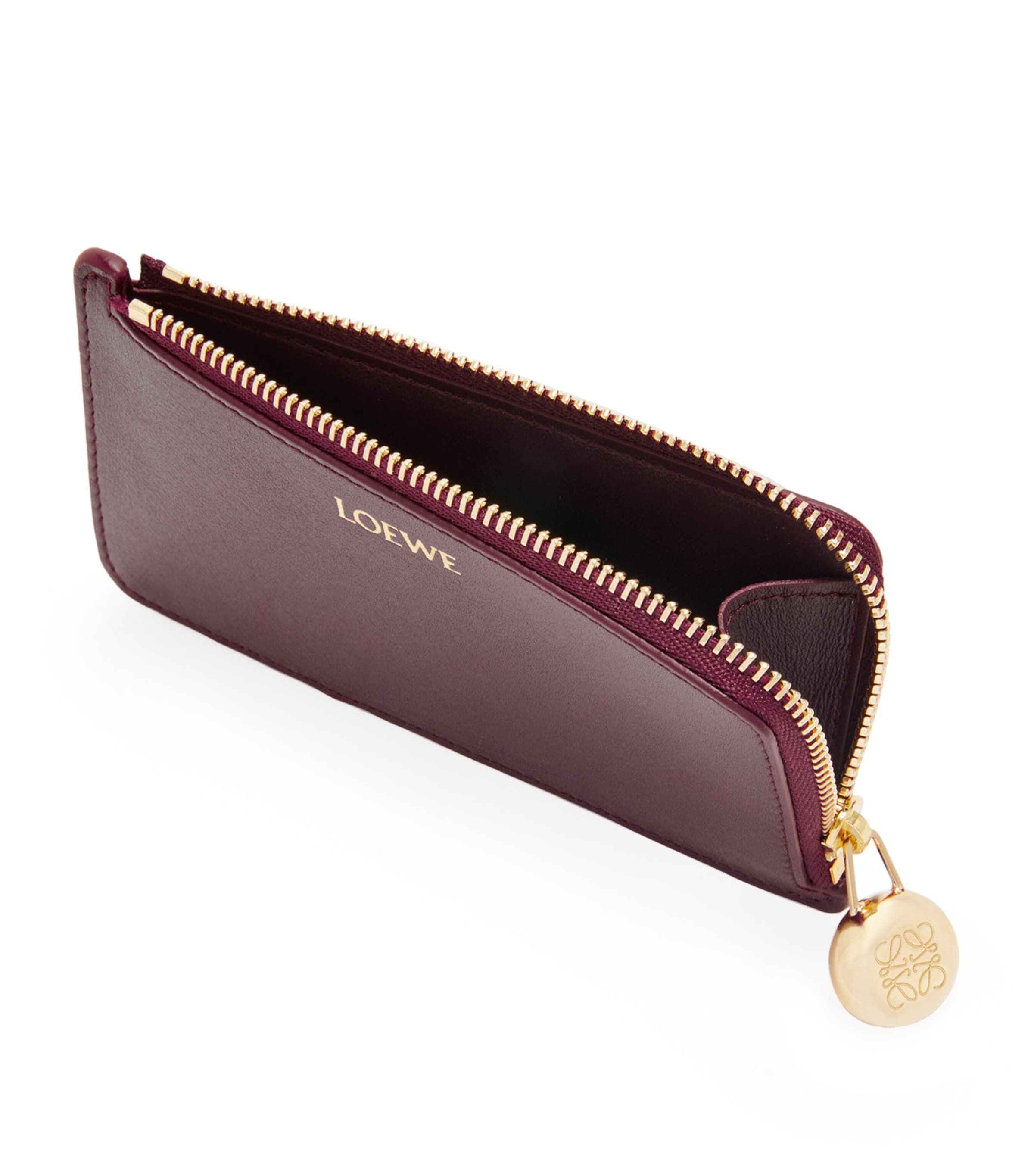 Leather Pebble Card Holder BURGUNDY Image 3