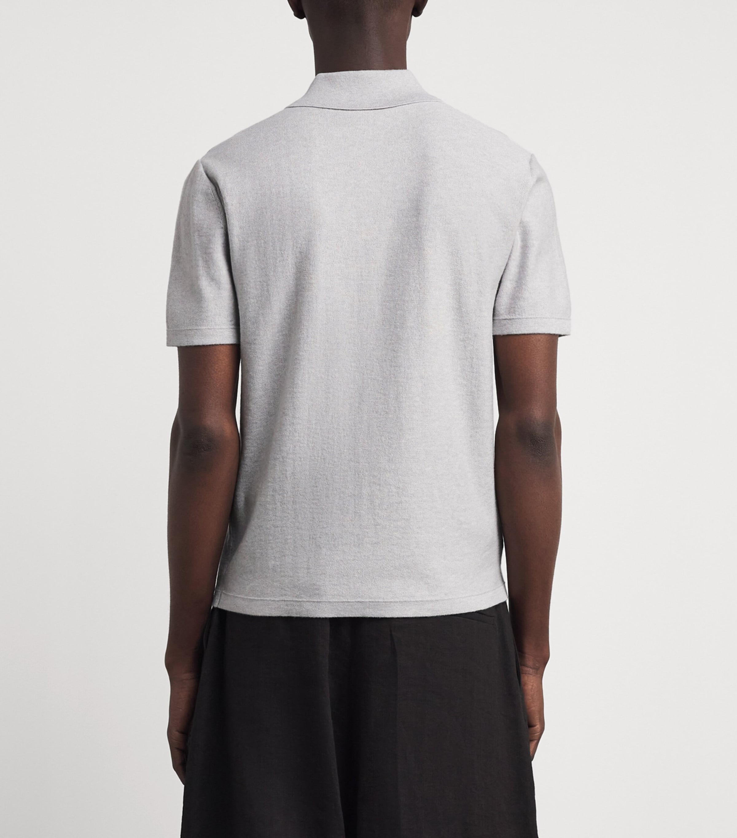 A.P.C. Mens Cotton-Cashmere Eliot Polo Shirt Plb Gris Chine Image 5