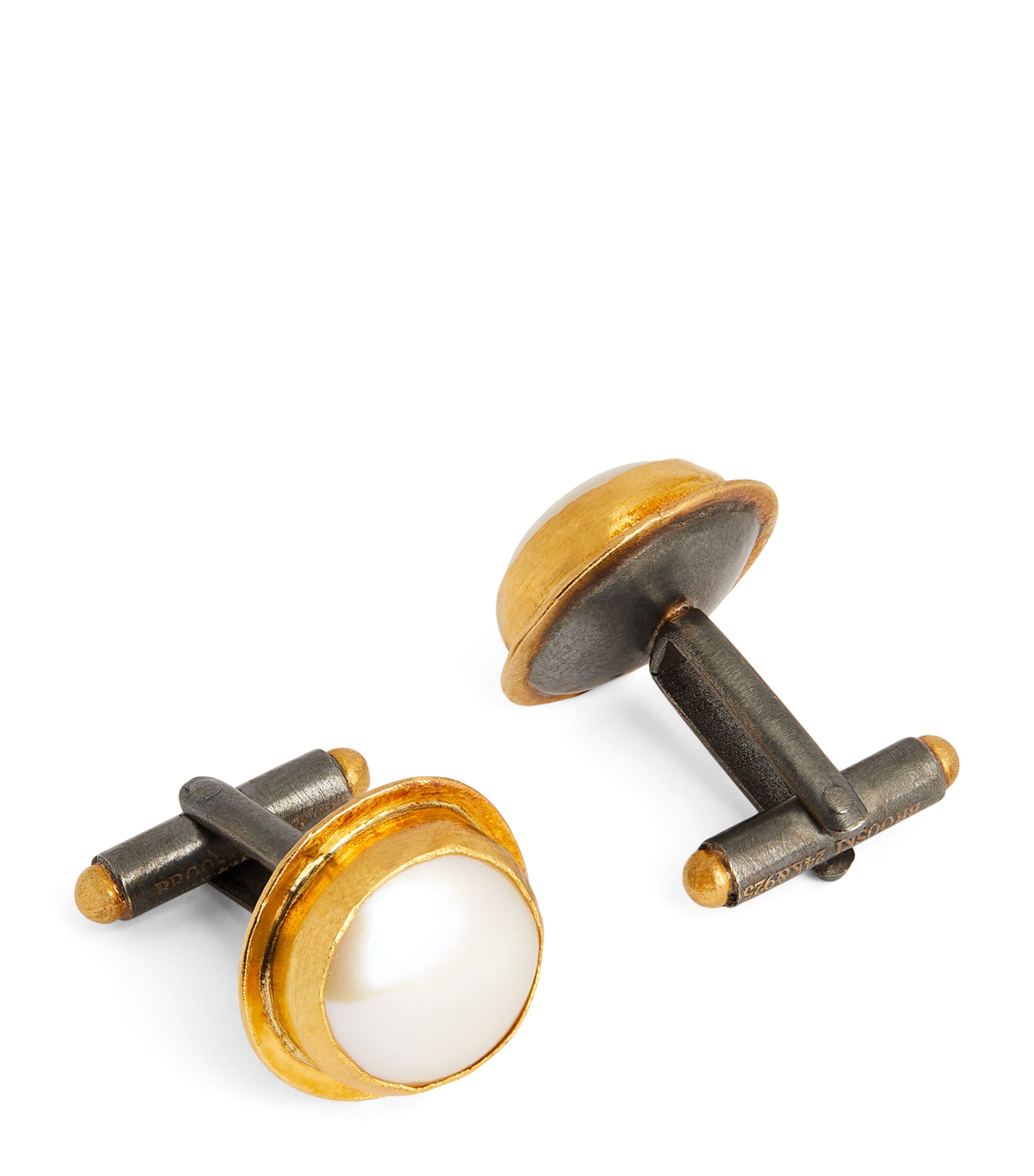 Brooski Gold And Pearl Cufflinks