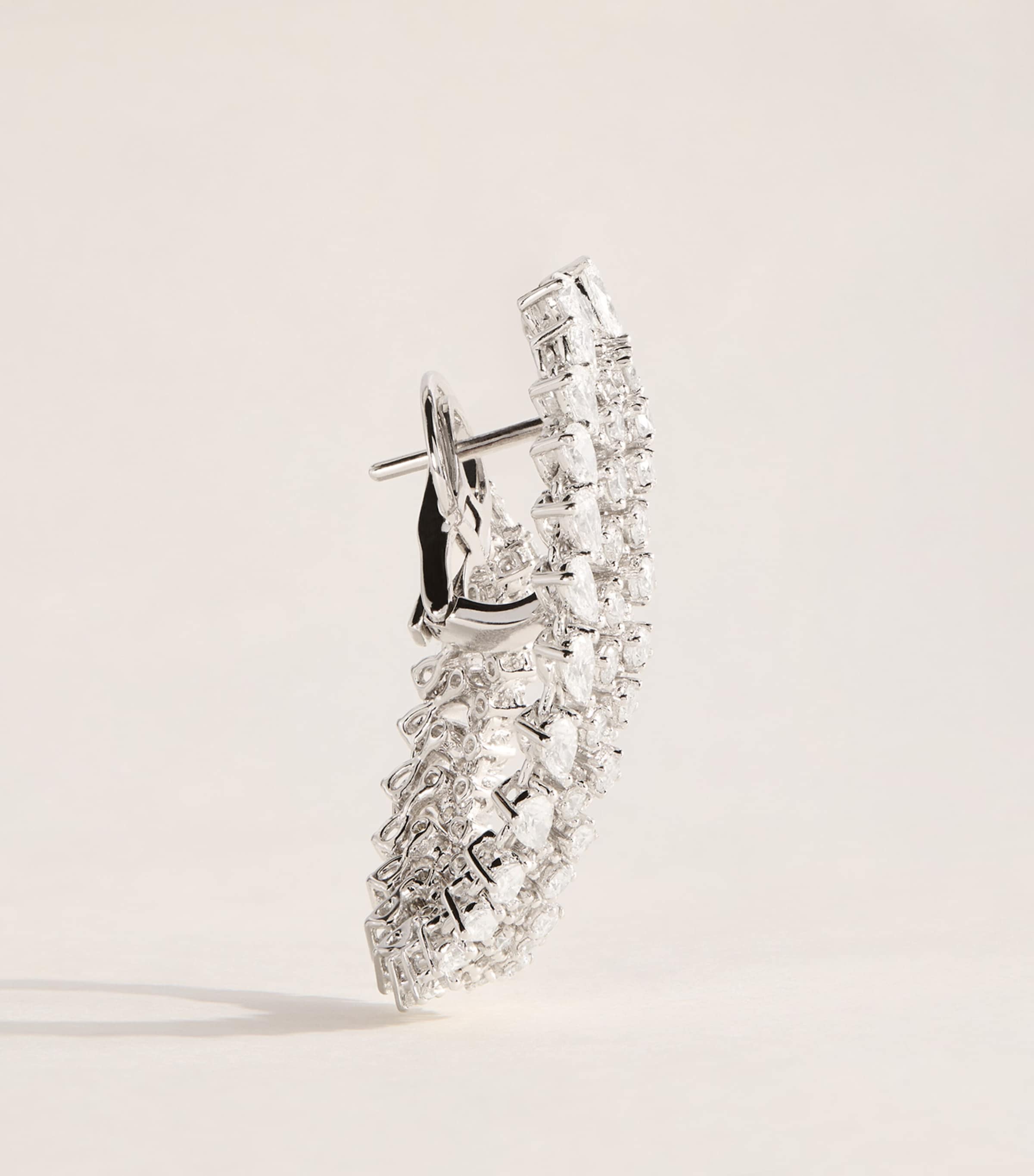 Yeprem White Gold and Diamond Y-Conic Hoop Earrings White Gold Image 3