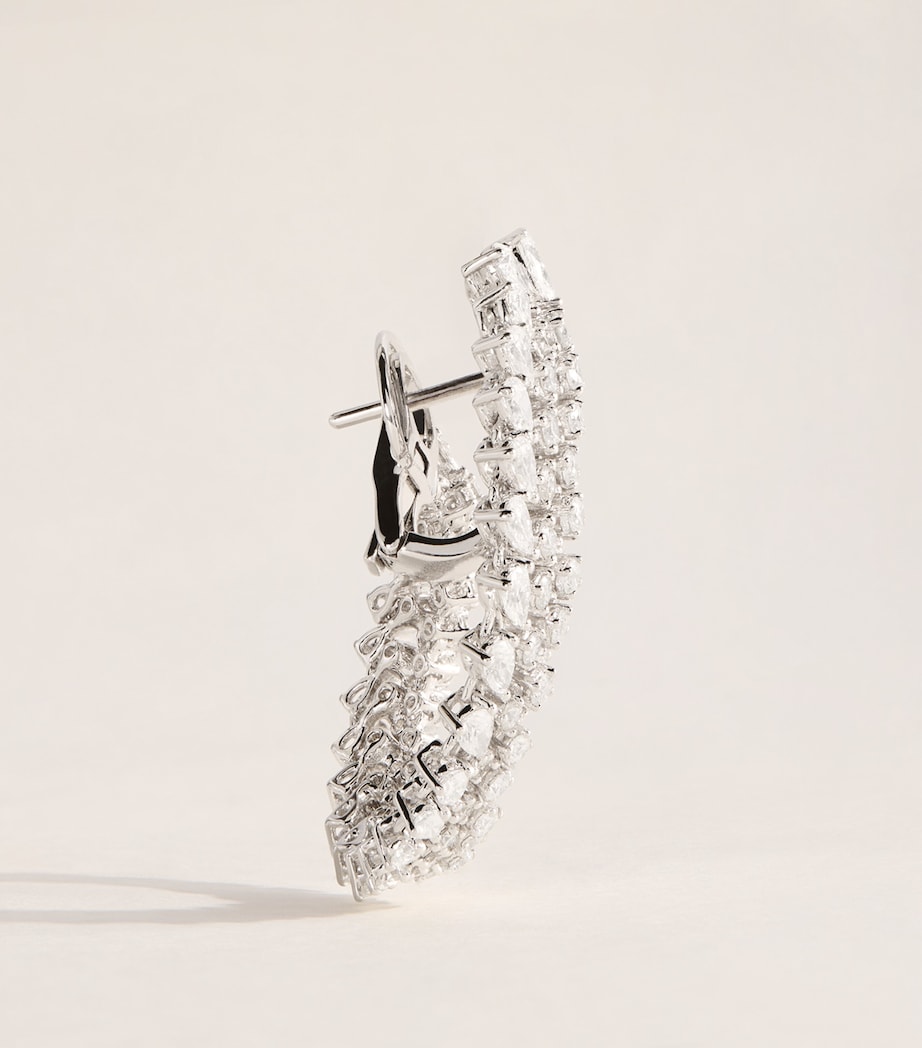 Yeprem White Gold and Diamond Y-Conic Hoop Earrings White Gold Image 3