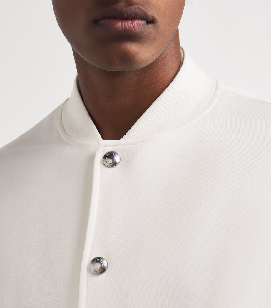 Eleventy Mens Cotton-Blend Bomber Jacket Bianco Image 6