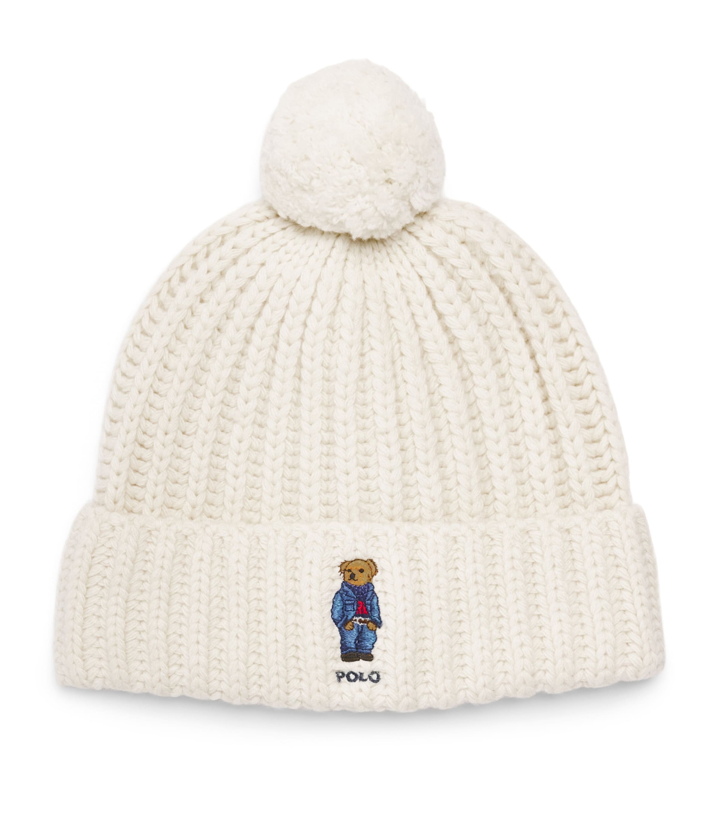 Polo Ralph Lauren Wool-Blend Polo Bear Beanie Cream Image 1
