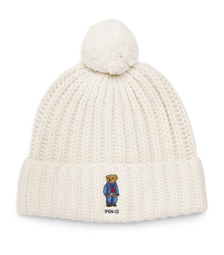 Polo Ralph Lauren Wool-Blend Polo Bear Beanie Cream Image 1