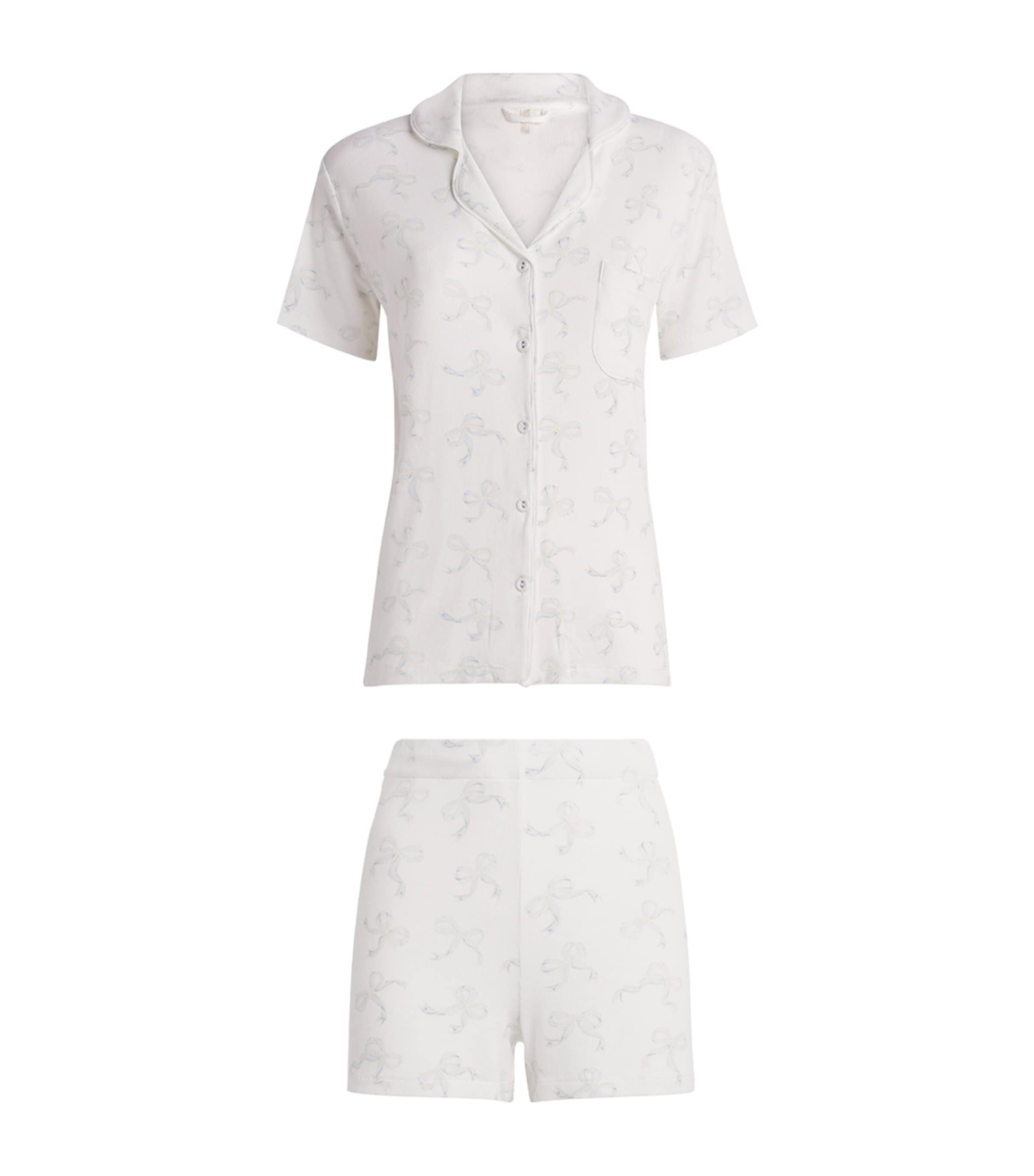Skims Womens Soft Lounge Pyjama Set Ivory Prl Bows Prnt Image 1