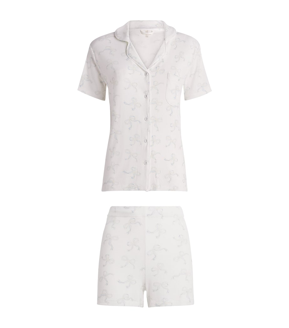Skims Womens Soft Lounge Pyjama Set Ivory Prl Bows Prnt Image 1