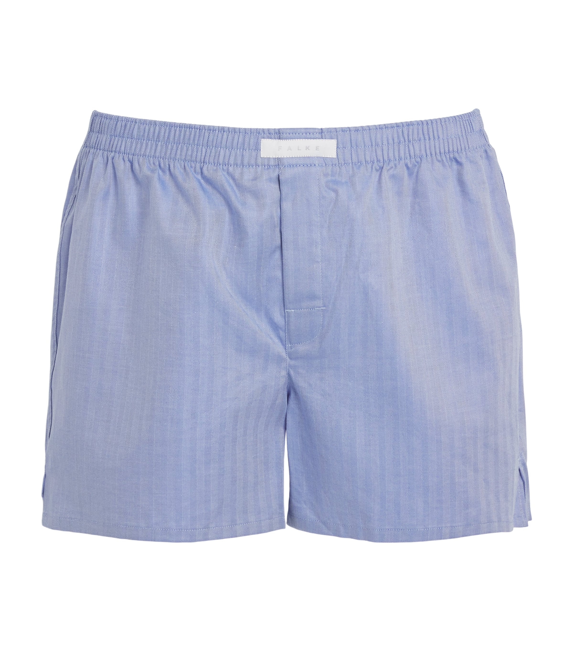 Falke Mens Cotton Woven Boxer Shorts Blue Image 1