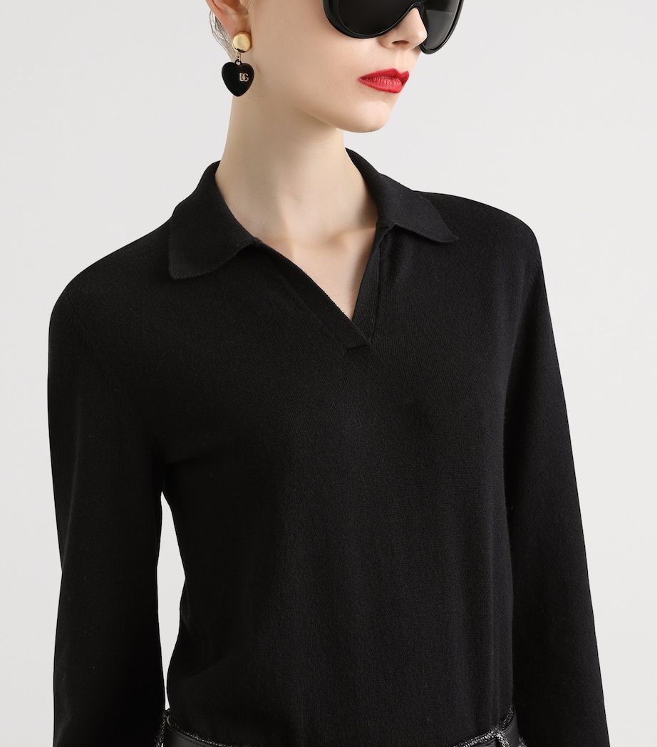 Cashmere Henley Sweater N0000-BLACK Image 4