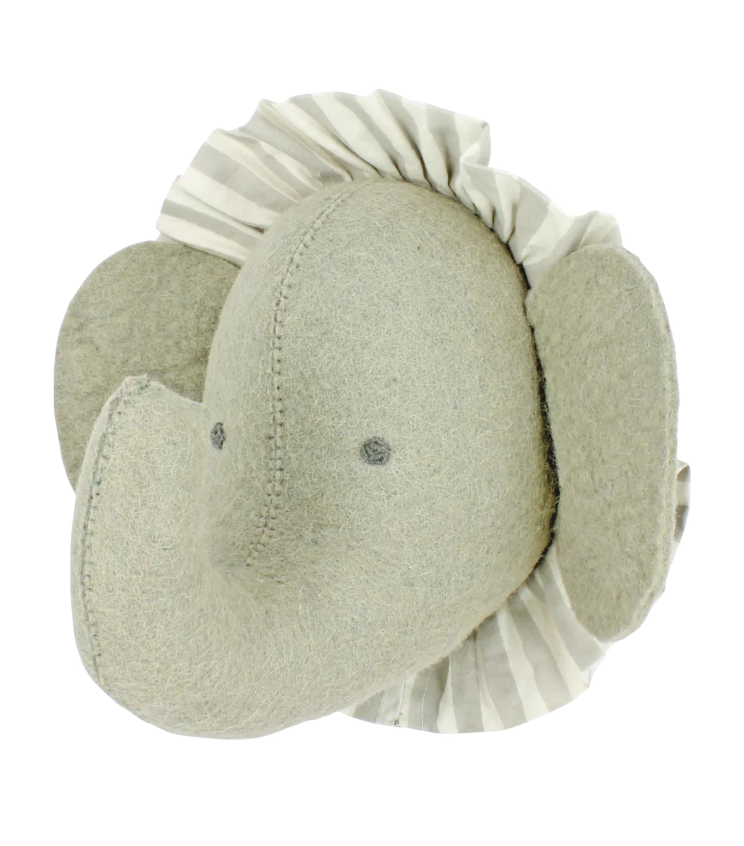 Mini Organic Wool Elphant Head Decoration (30cm) GREY Image 3
