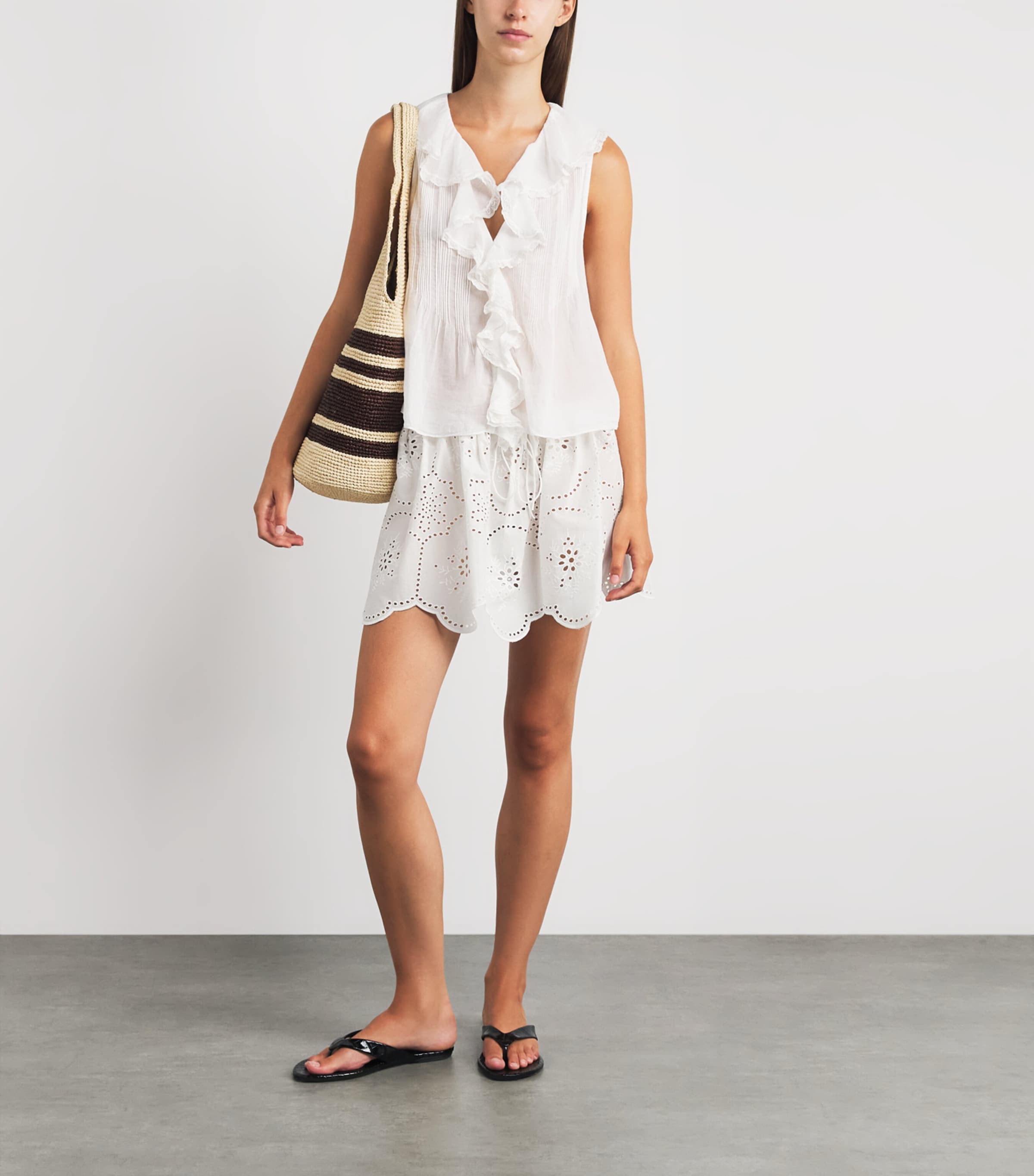 Matteau Womens Broderie Anglaise Mini Skirt Whitewhi Image 2