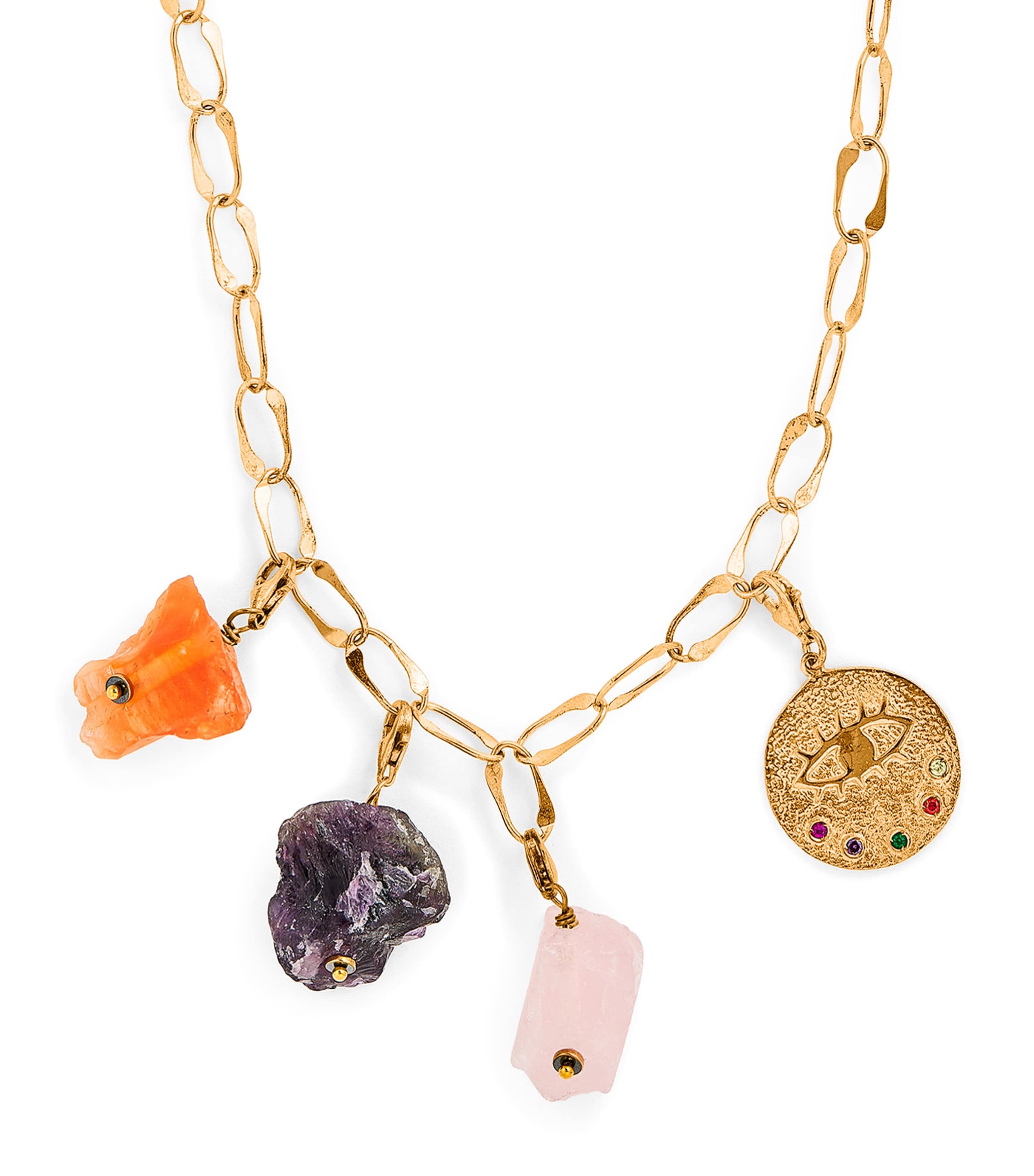 Hermina Athens Gold-Plated Selini Charm Necklace | Fashion Jewellery | Necklaces