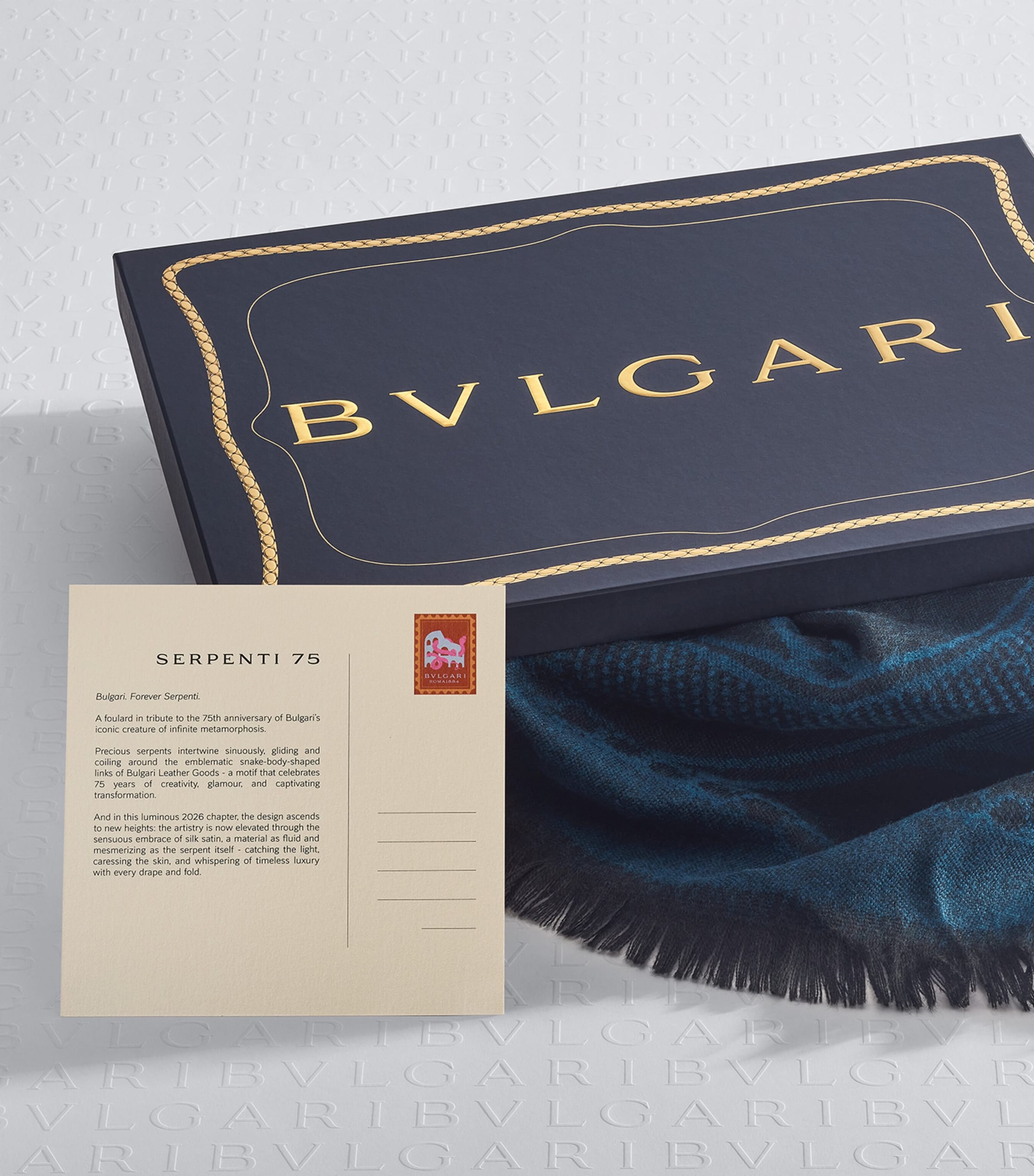 Bvlgari Wool Serpenti Mega Scarf Black Image 3