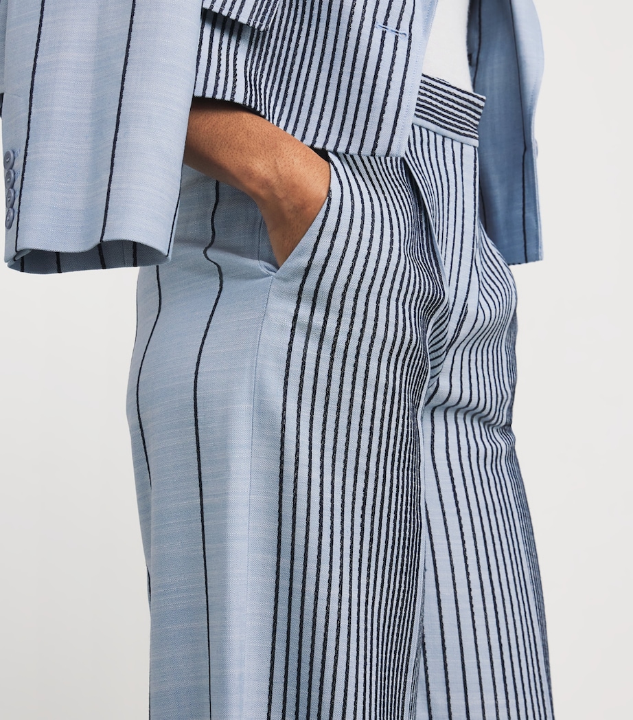Embroidered Stripe Alanel Trousers OXFORD BLUE/COBALT Image 6