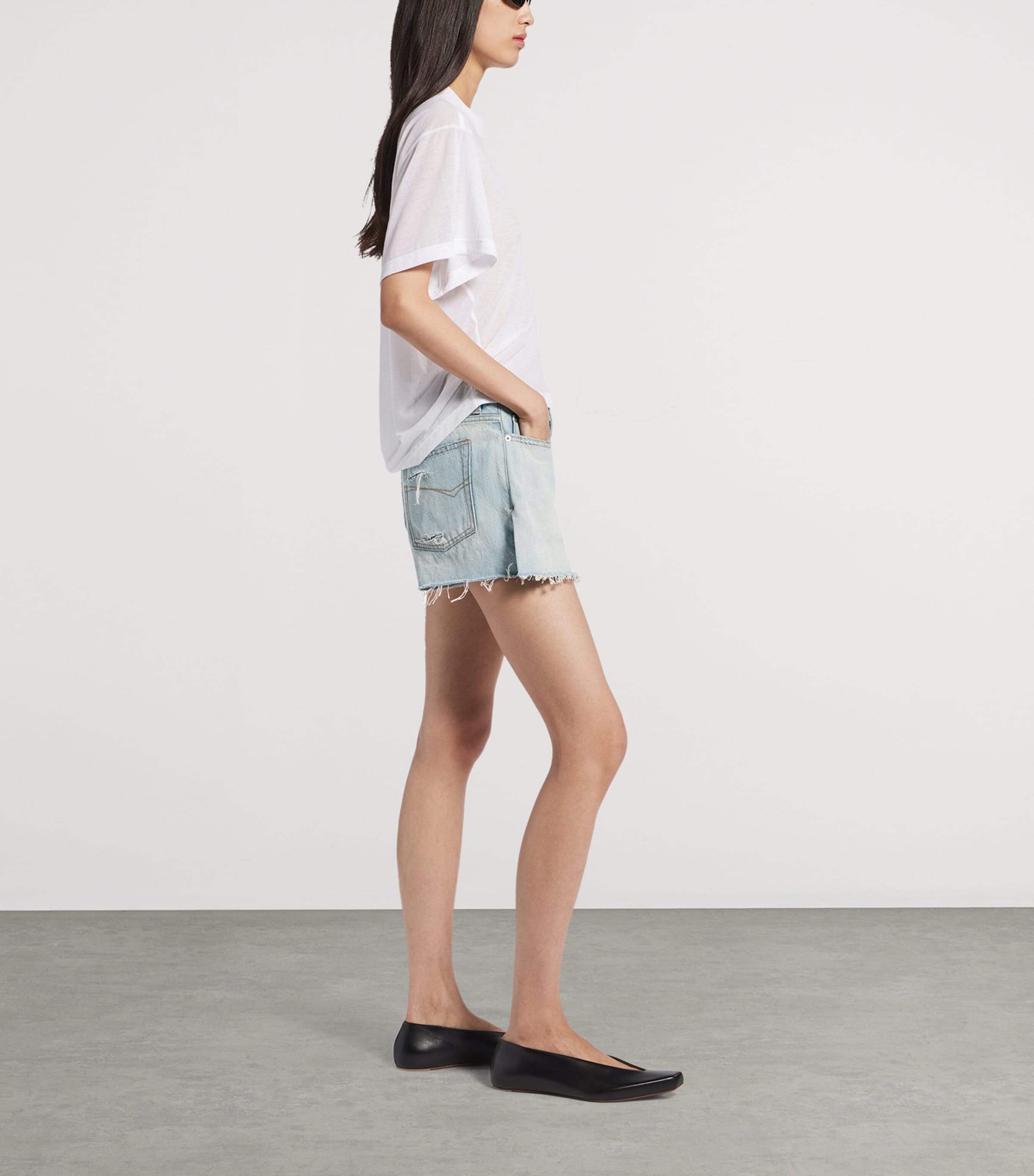 Balenciaga Womens Denim Mini Skort Image 4
