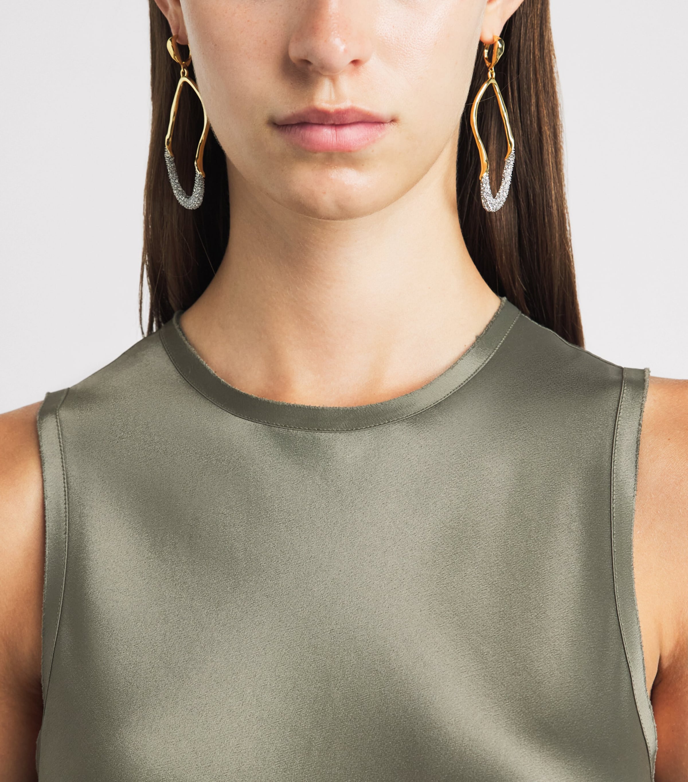 Vince Womens Satin Sleeveless Top Pine Grove Image 3
