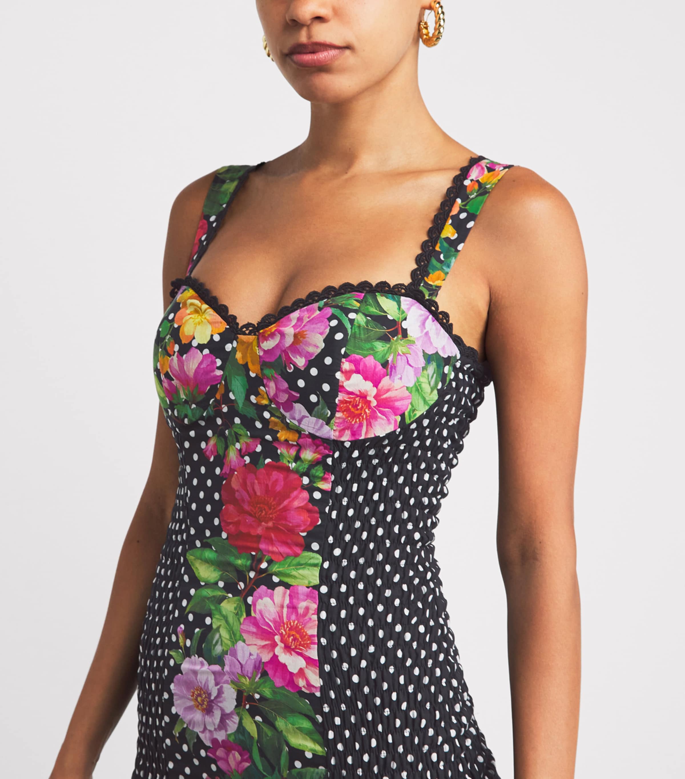 Charo Ruiz Ibiza Womens Floral Polka-Dot Aitana Mini Dress Black Dots Image 5